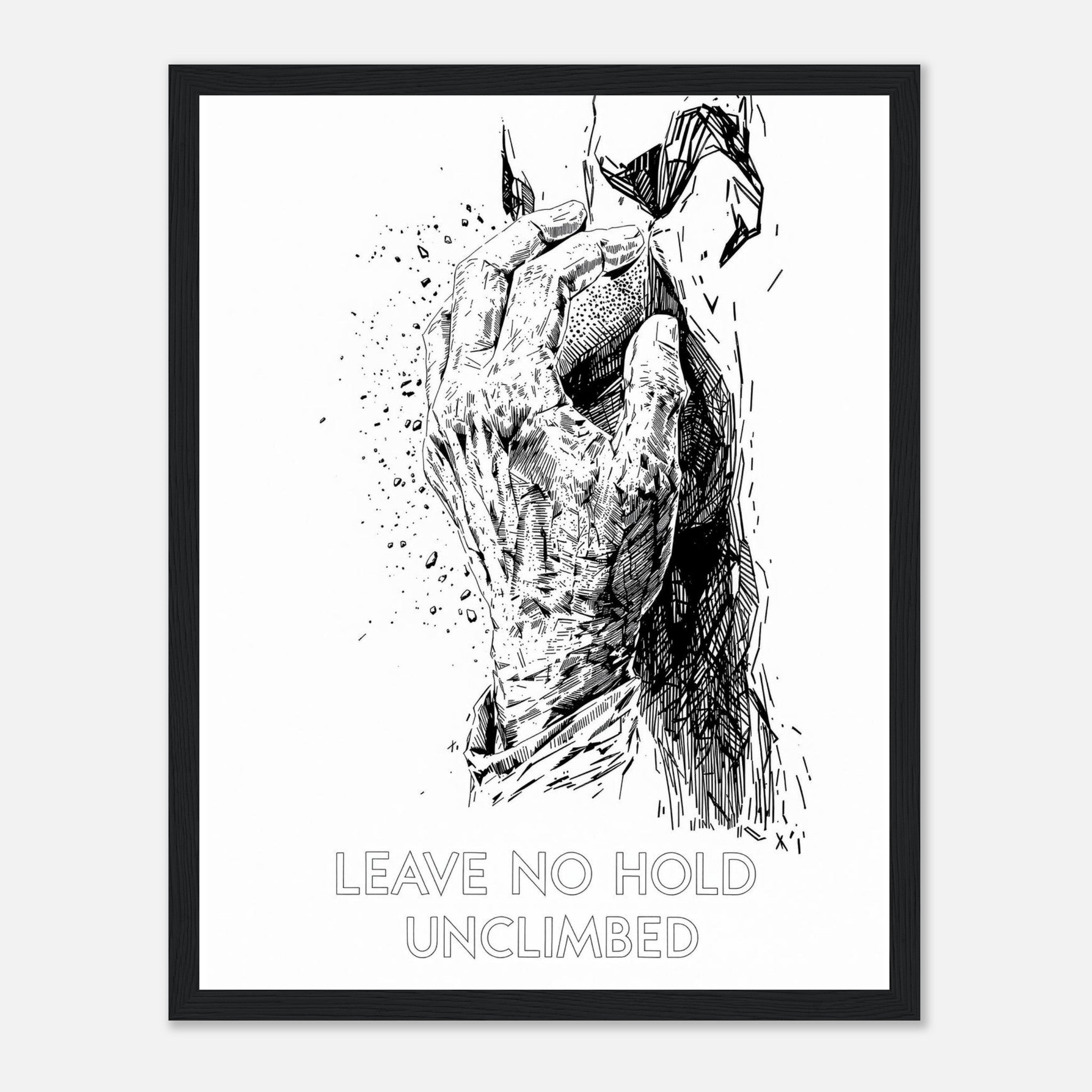 Gorpcore Climbing Obsession Framed Print Wall Art Ready to Hang UK Framed Art Print — detail view | Wild Thread Co