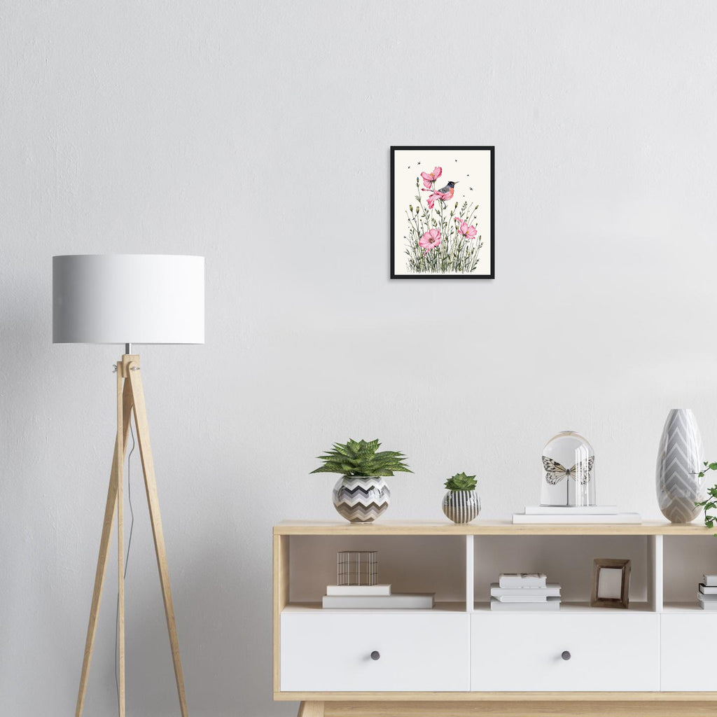 Ragged Robin Wet Meadow Damselflies Framed Art Print — detail view | Wild Thread Co