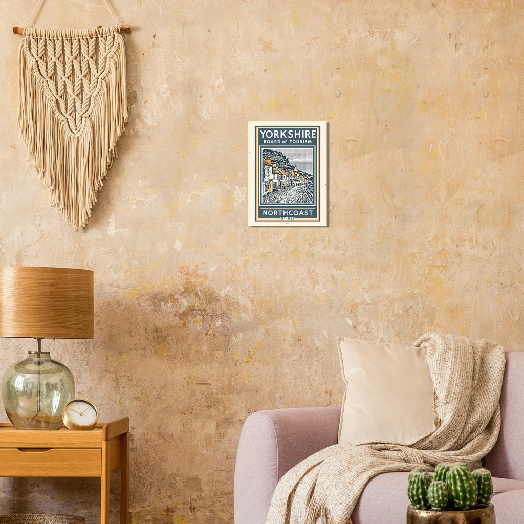 Yorkshire Coast Vintage Travel Poster Art Print — detail view | Wild Thread Co