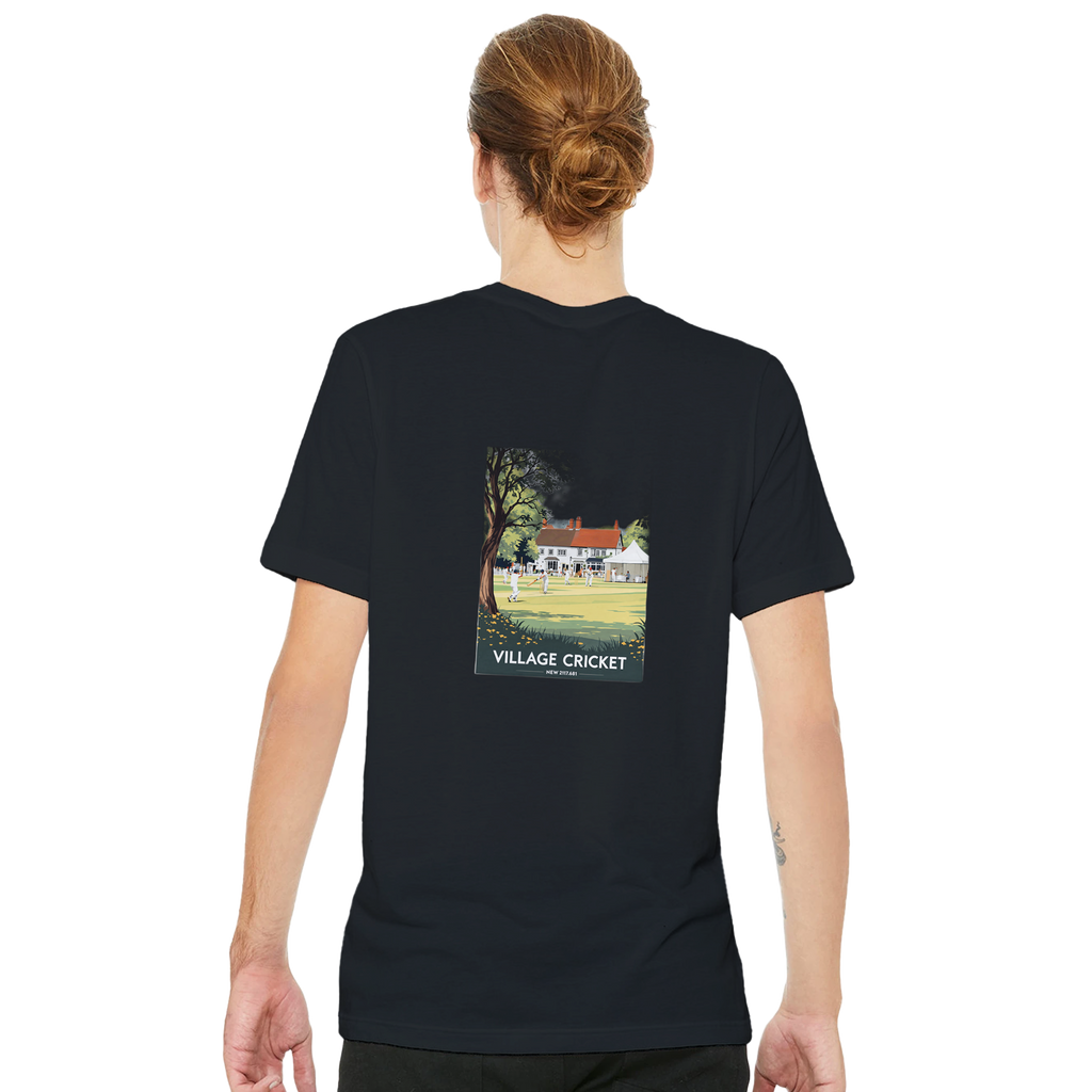 Village Cricket Sunday Green T-Shirt — detail view | Wild Thread Co