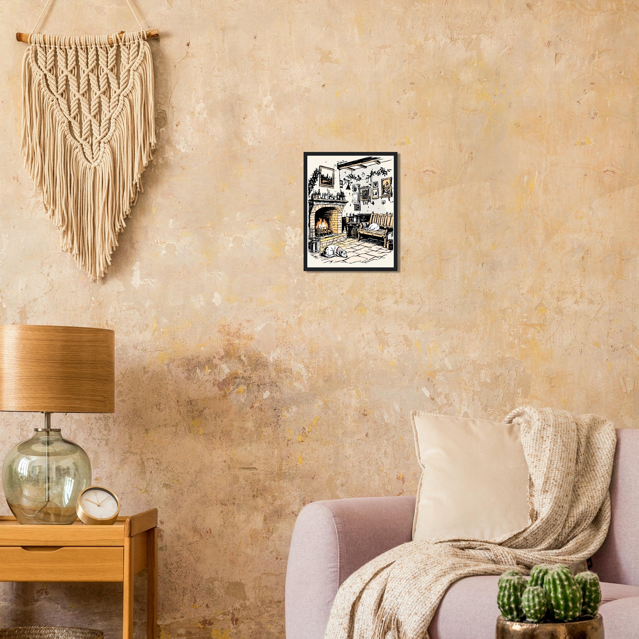 Country Pub Fireplace Sanctuary Framed Print — Framed Art Print | Wild Thread Co