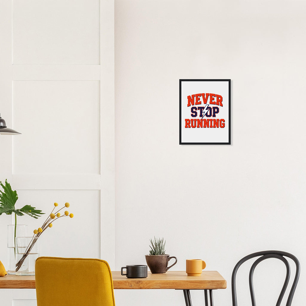 Retro Sports Running Heritage Framed Art Print — detail view | Wild Thread Co
