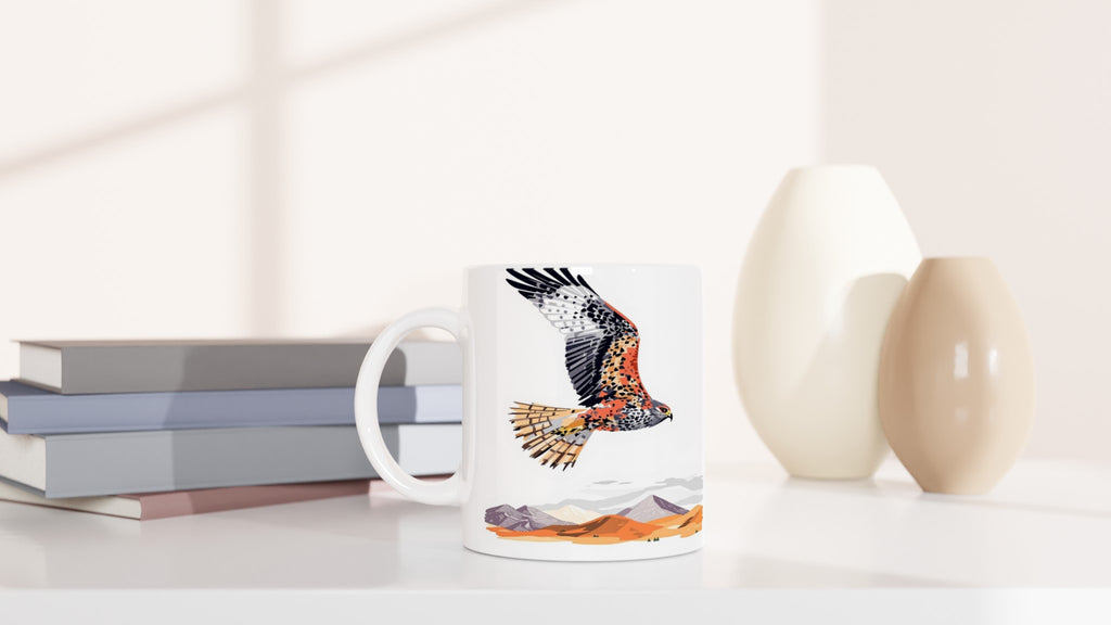 Red Kite Soaring Wales Conservation Mug — detail view | Wild Thread Co