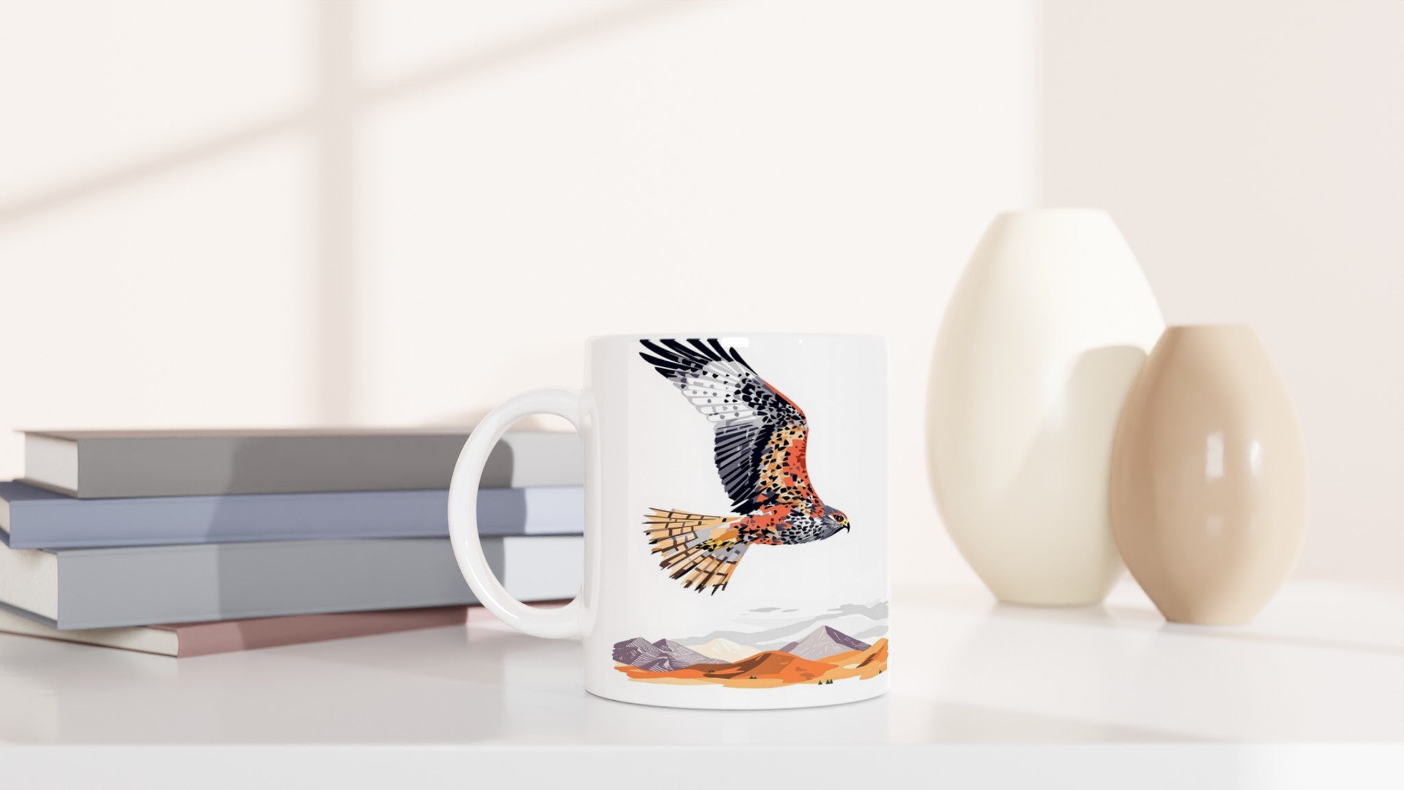 Red Kite Soaring Wales Conservation Mug — detail view | Wild Thread Co