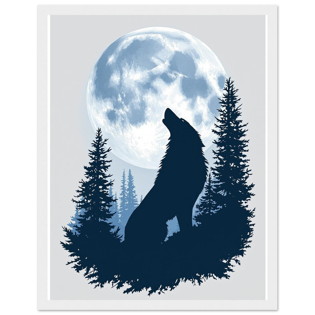Dog Howling Moon Framed Art Print — detail view | Wild Thread Co