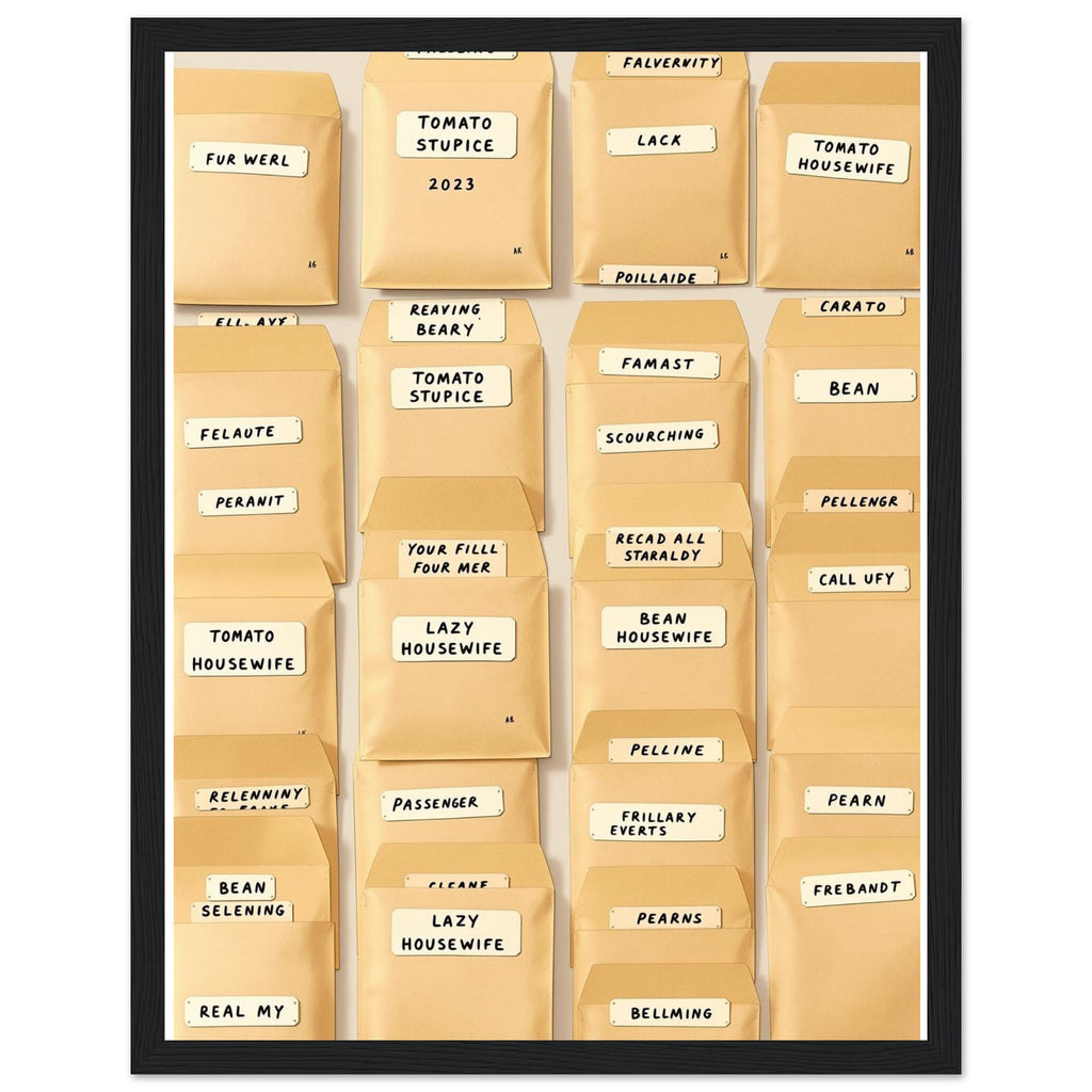 Seed Saving Library Envelopes Framed Print Wall Art Ready to Hang UK — Framed Art Print | Wild Thread Co UK