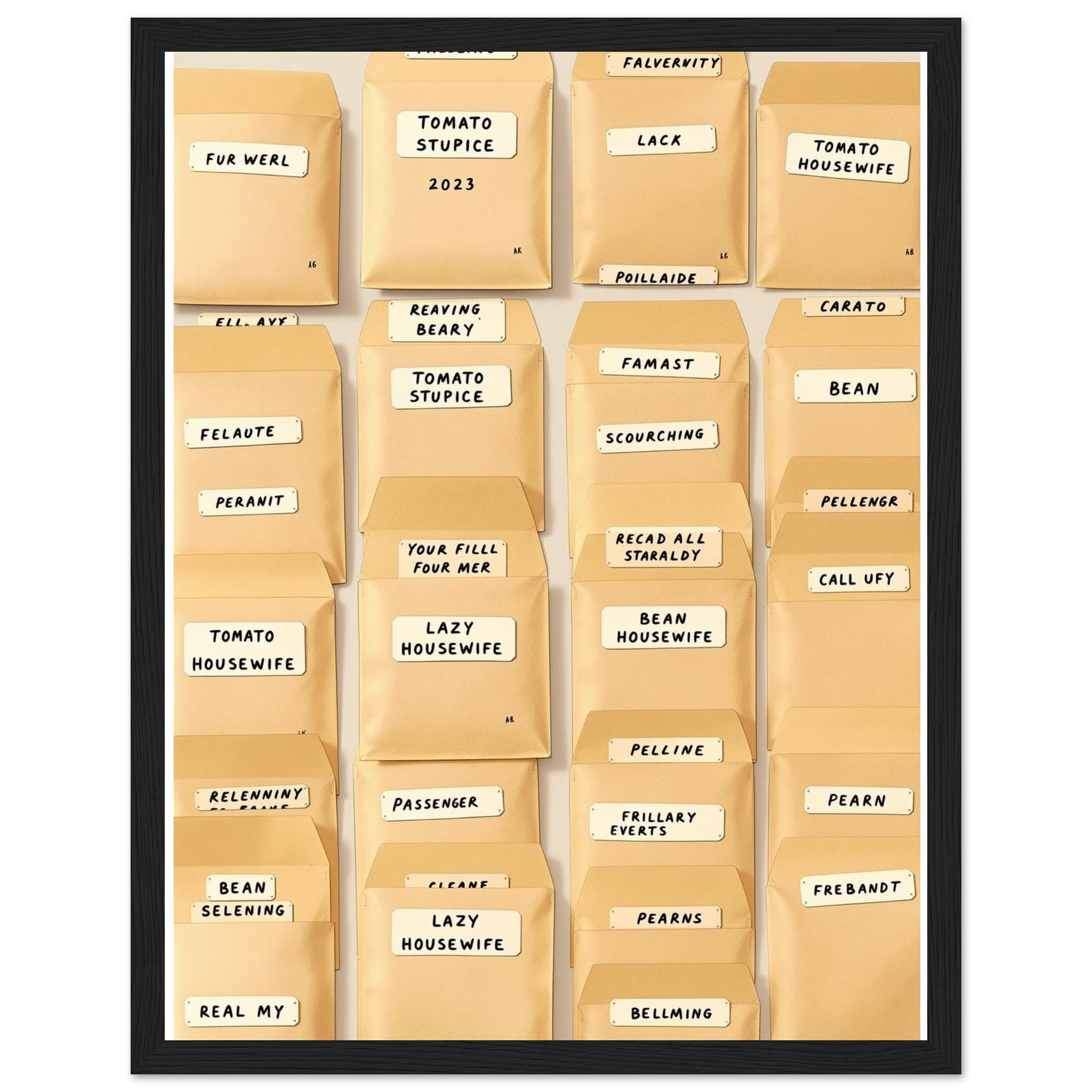 Seed Saving Library Envelopes Framed Print Wall Art Ready to Hang UK — Framed Art Print | Wild Thread Co UK