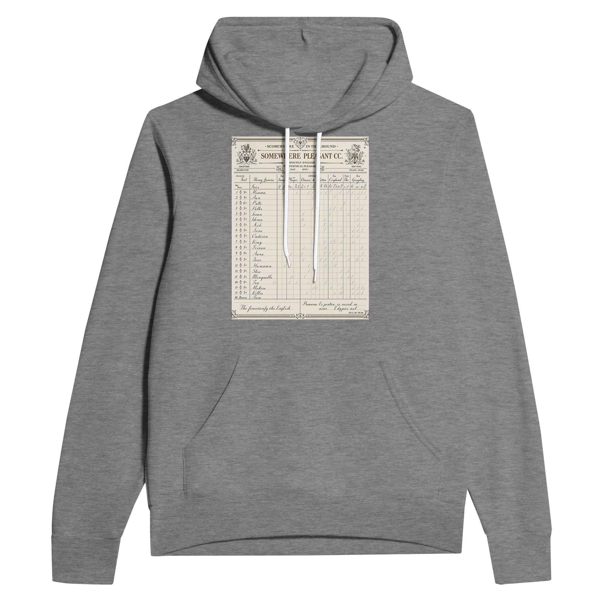 Edwardian Cricket Scorecard Navy Hoodie | English Cricket Gift Hoodie - Wild Thread Co