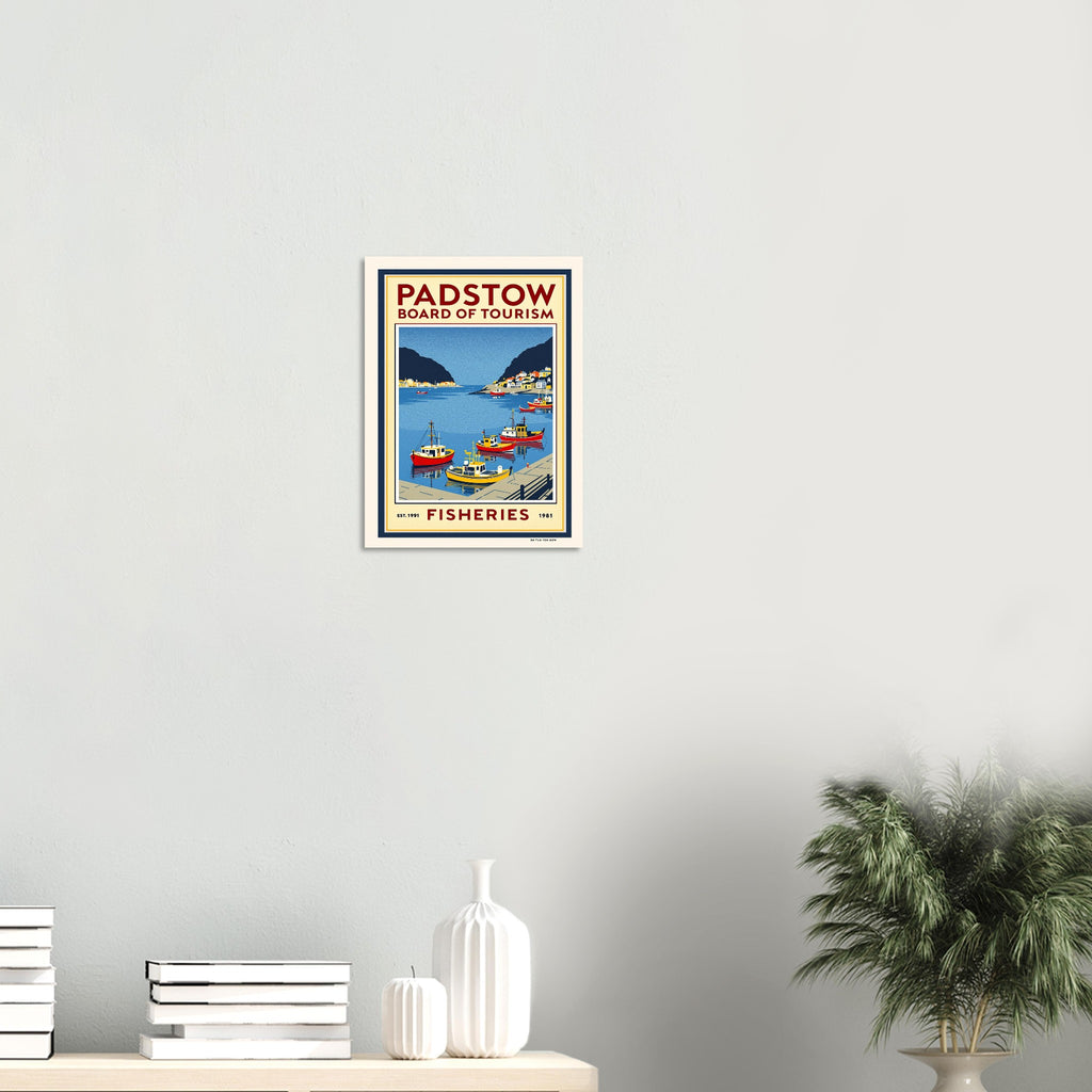 Padstow Vintage Travel Poster Art Print — detail view | Wild Thread Co