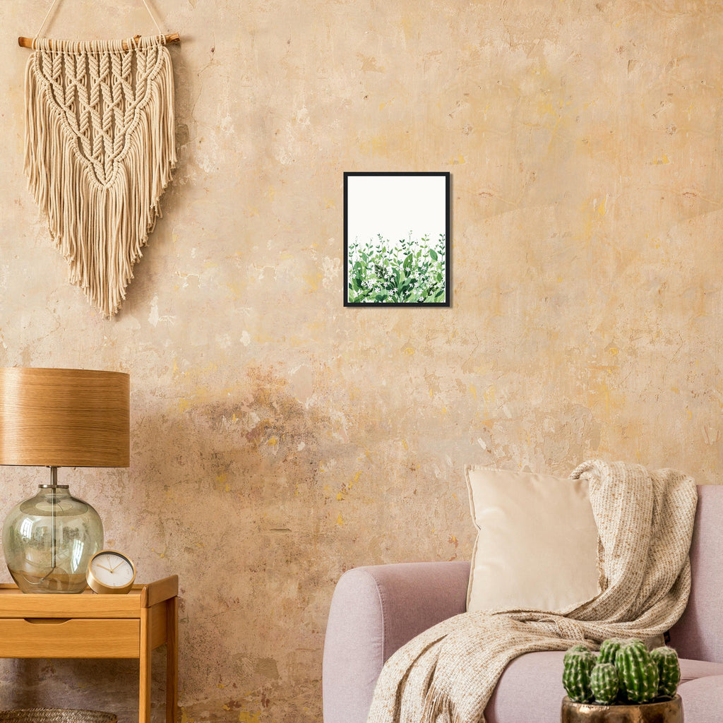 Wild Garlic Spring Woodland Framed Print Wall Art Ready to Hang UK UK Gift Framed Art Print — detail view | Wild Thread Co