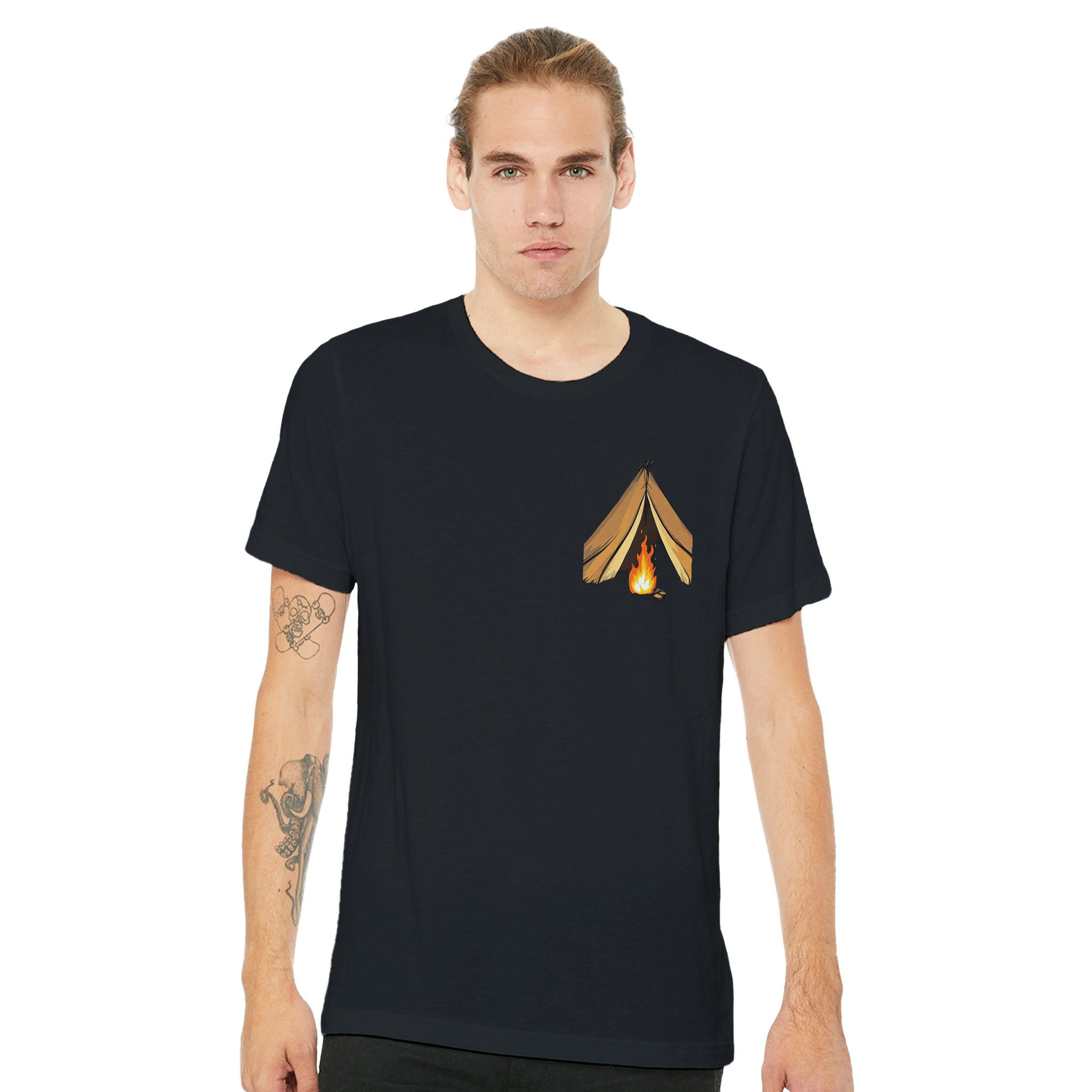 Gorpcore Camping Humour T-Shirt — detail view | Wild Thread Co
