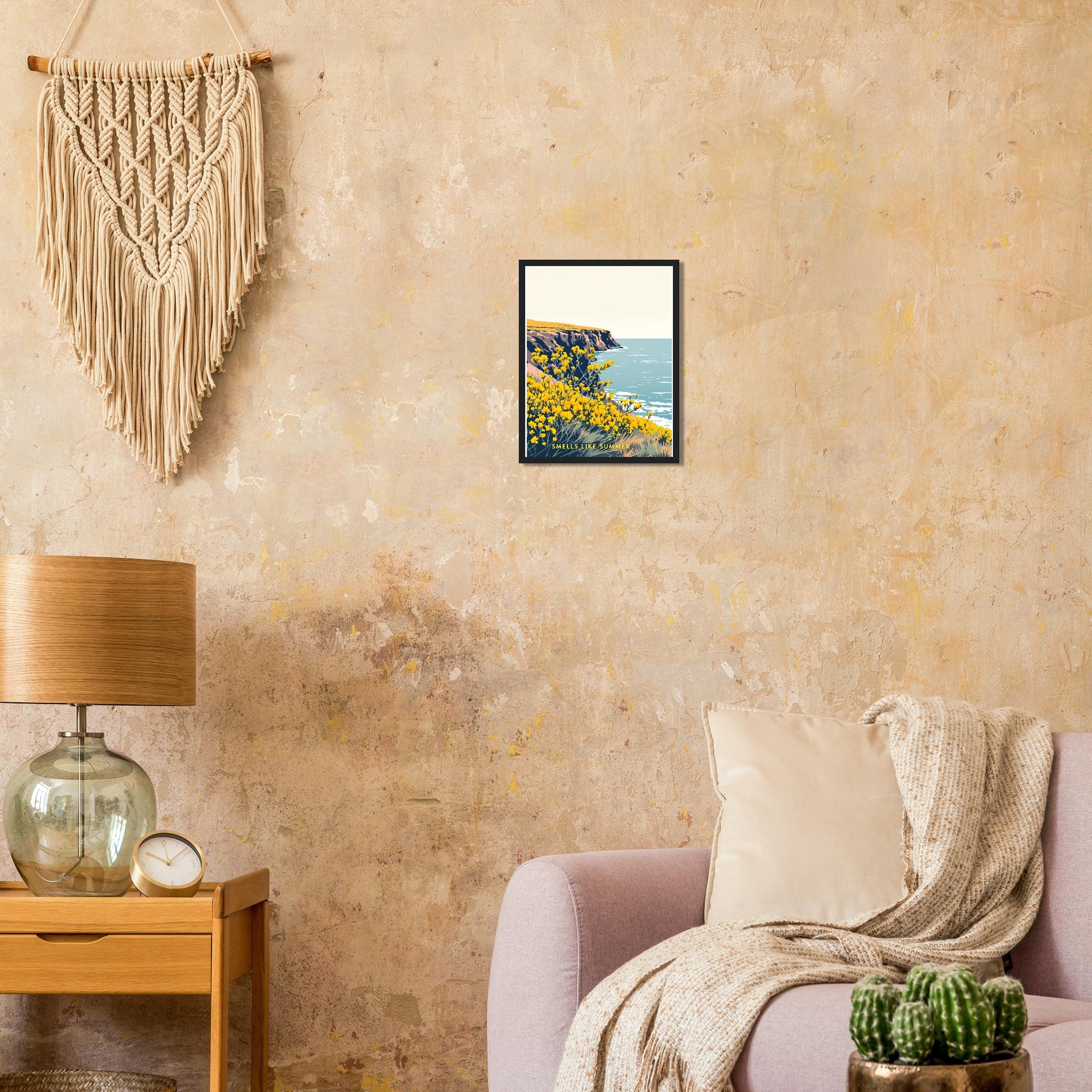 Gorse Coastal Moor Yellow Framed Art Print — detail view | Wild Thread Co
