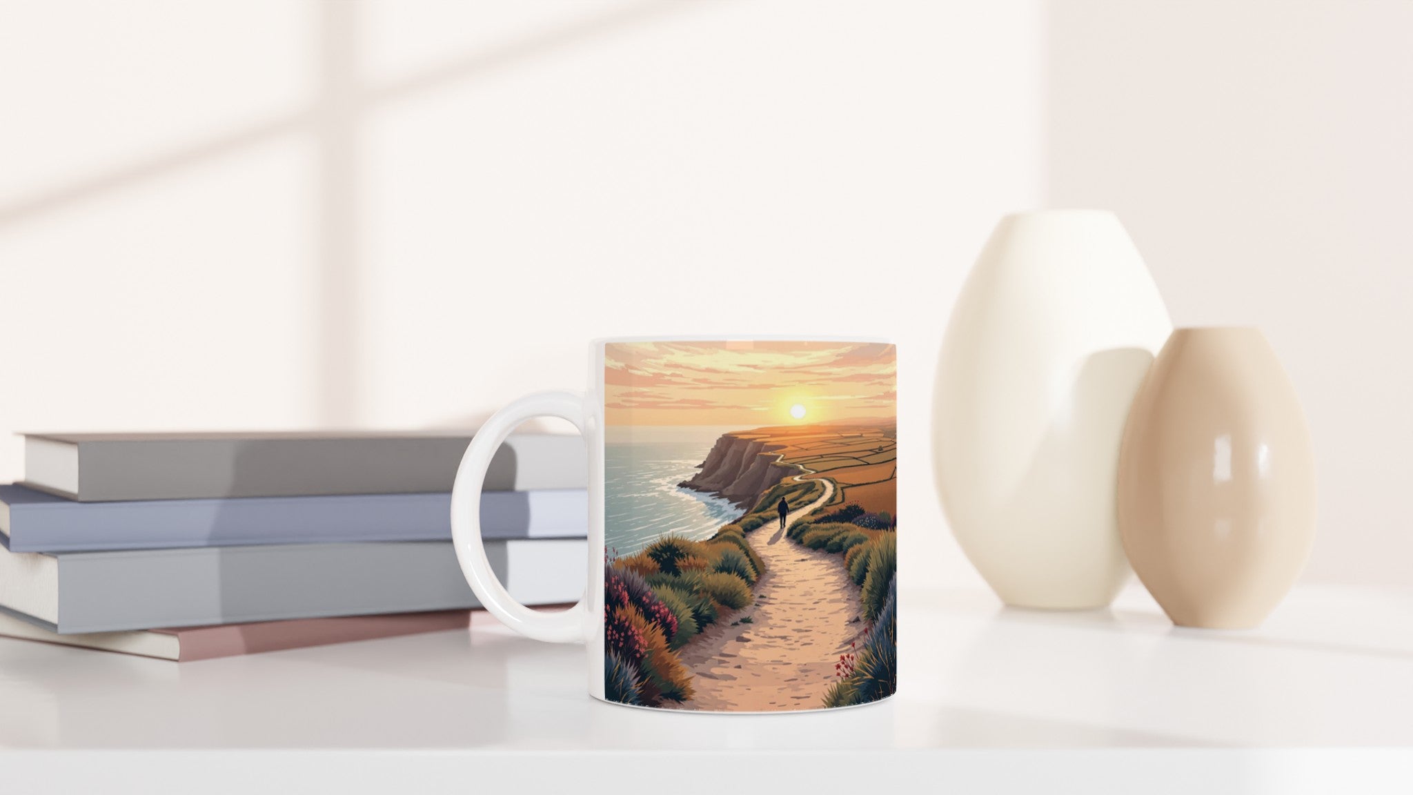 Coastal Path Dawn Solo Walker Mug — detail view | Wild Thread Co