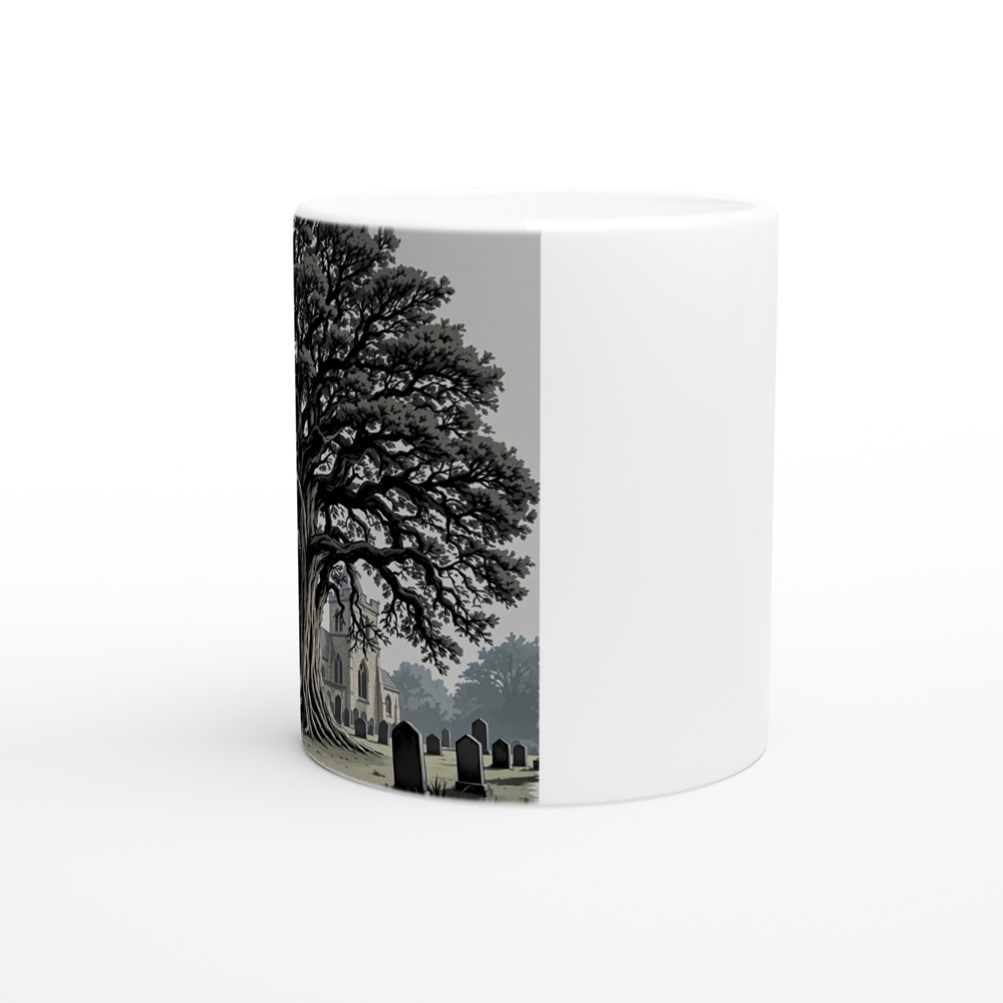 Ancient Yew Churchyard Mug — detail view | Wild Thread Co