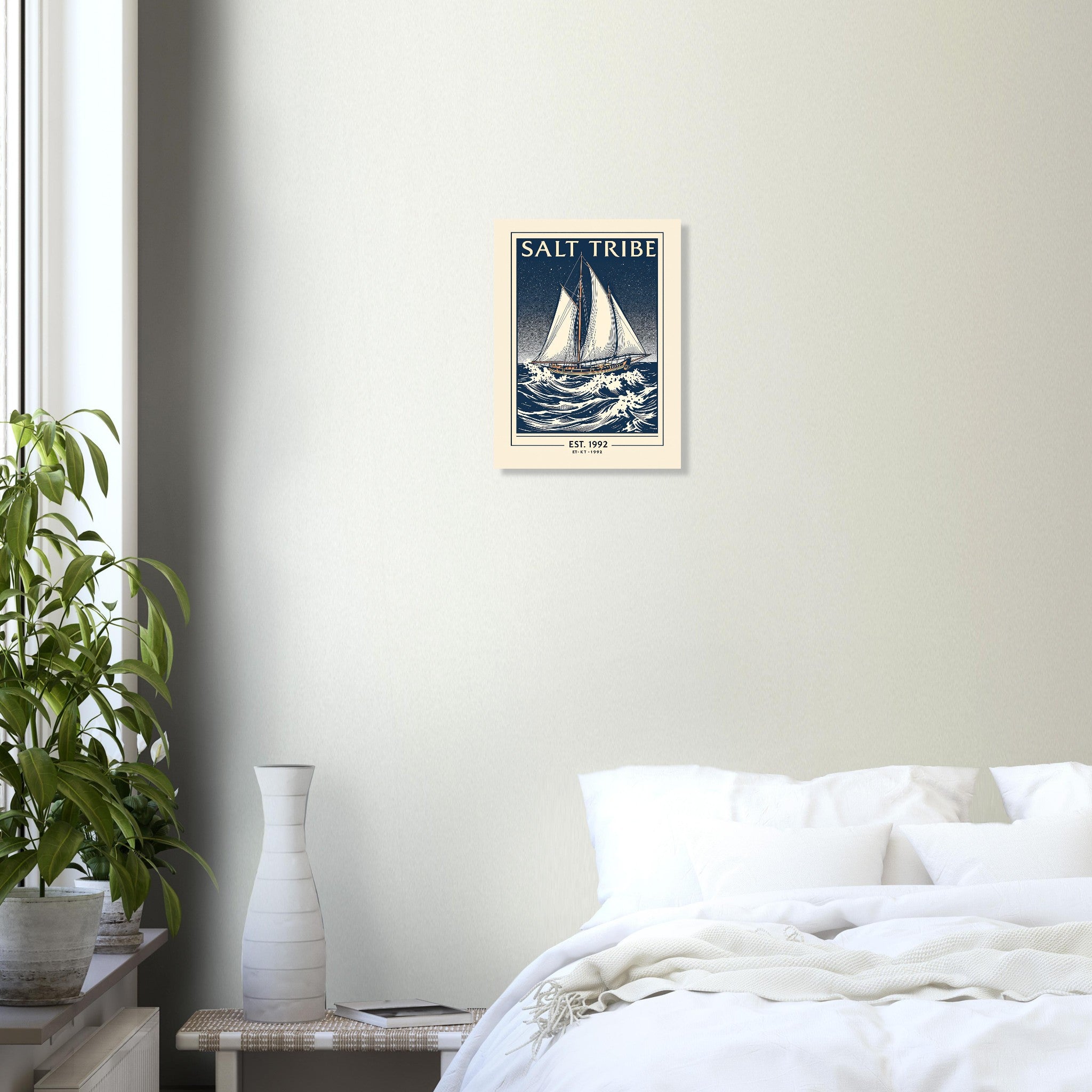 Salt Tribe Vintage Travel Poster Art Print — detail view | Wild Thread Co