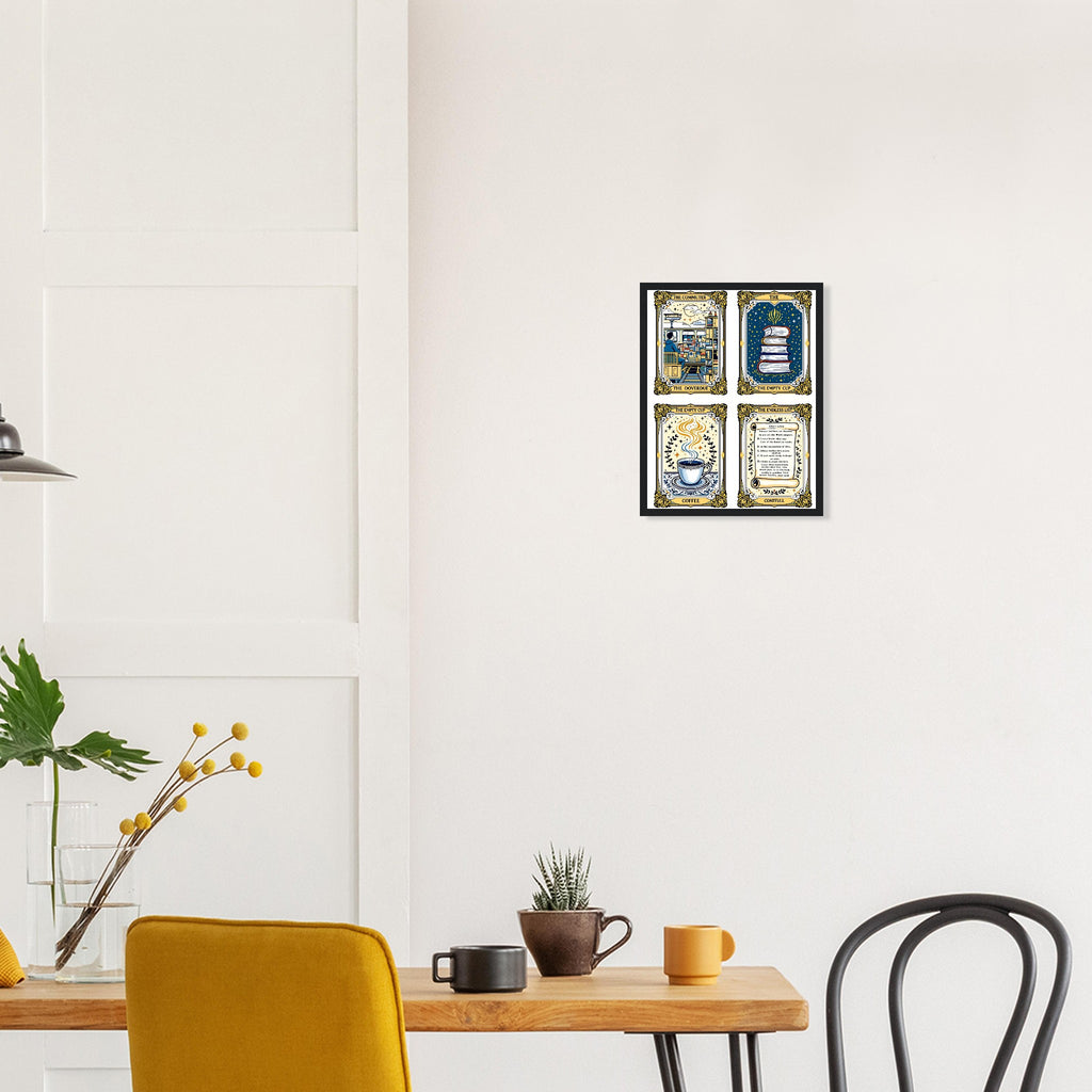 Dark Academia Tarot Cards Framed Print Wall Art Ready to Hang UK Framed Art Print — detail view | Wild Thread Co