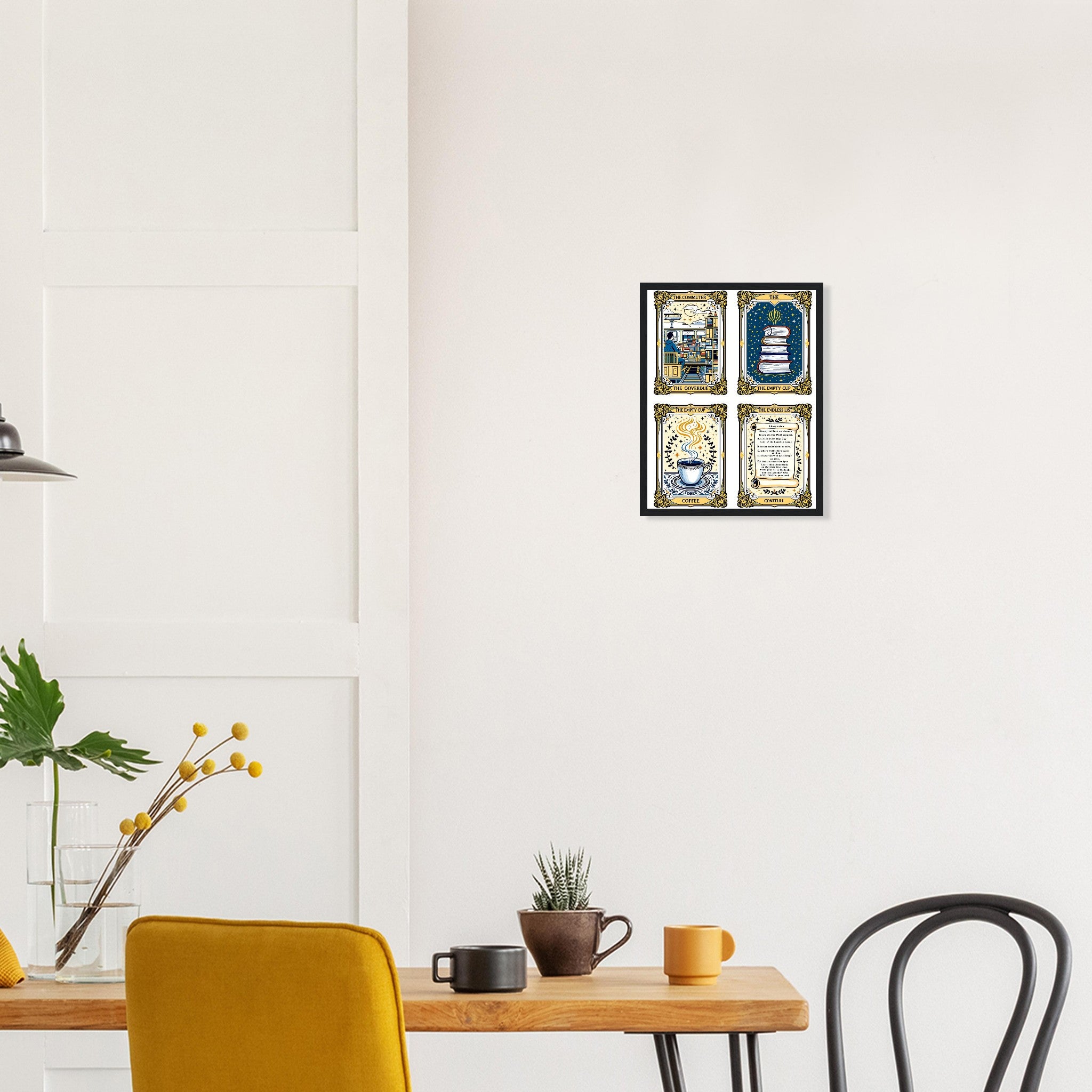 Dark Academia Tarot Cards Framed Print Wall Art Ready to Hang UK Framed Art Print — detail view | Wild Thread Co