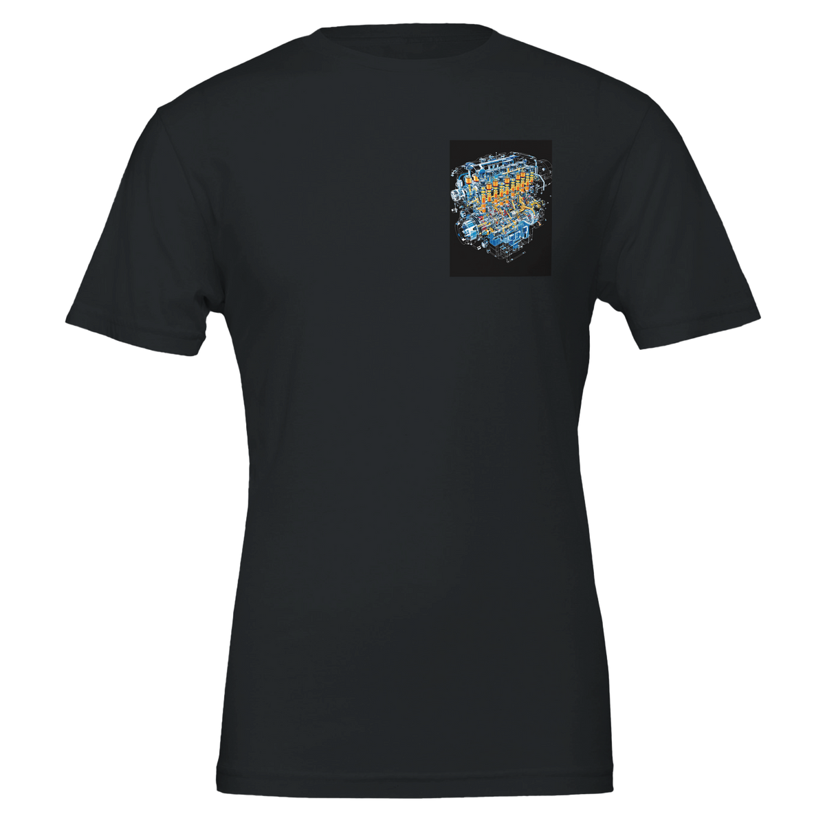 Engine V12 Cutaway | T-Shirt | Garage Workshop Wall Art - Wild Thread Co