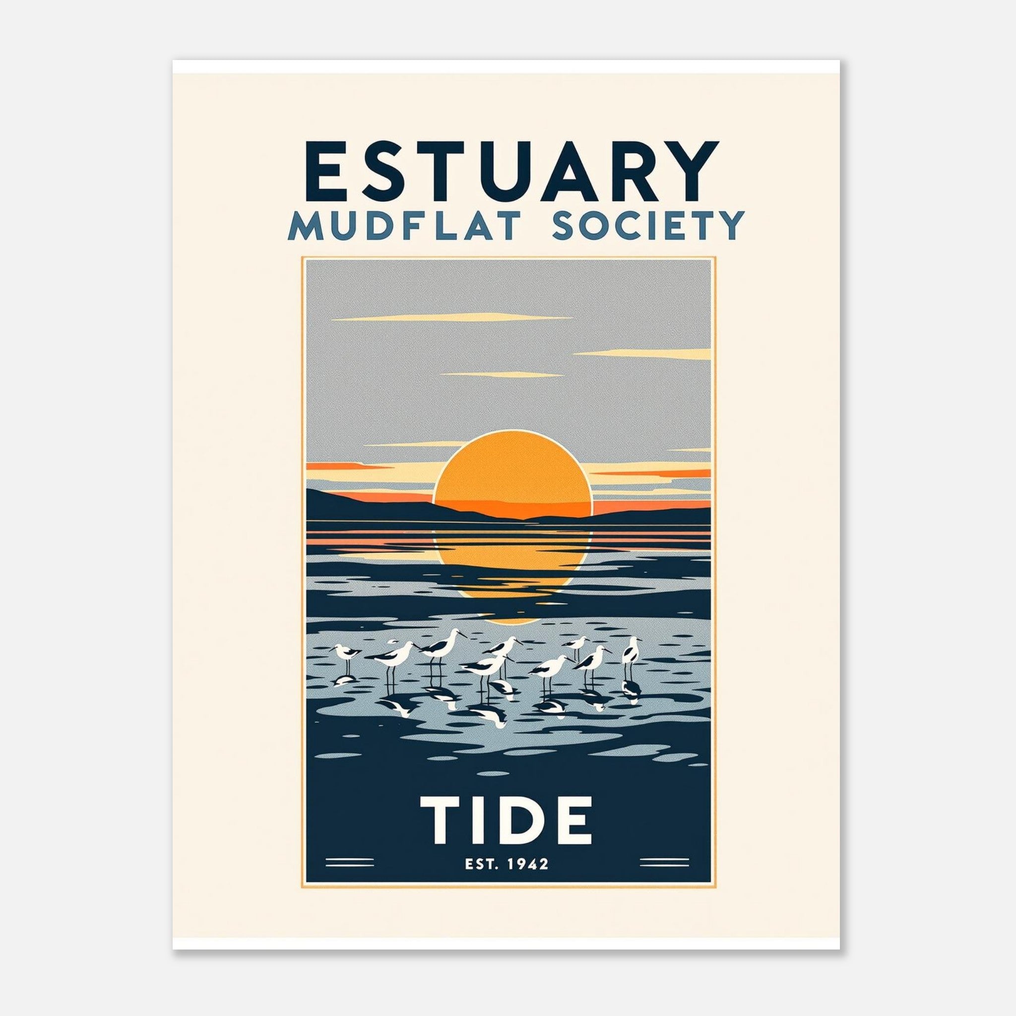Estuary Vintage Travel Art Wall Art UK Art Print Art Print — detail view | Wild Thread Co