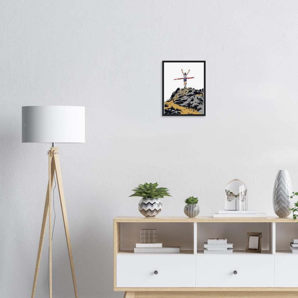 Fell Race Summit Finish Destroyed Framed Art Print — detail view | Wild Thread Co