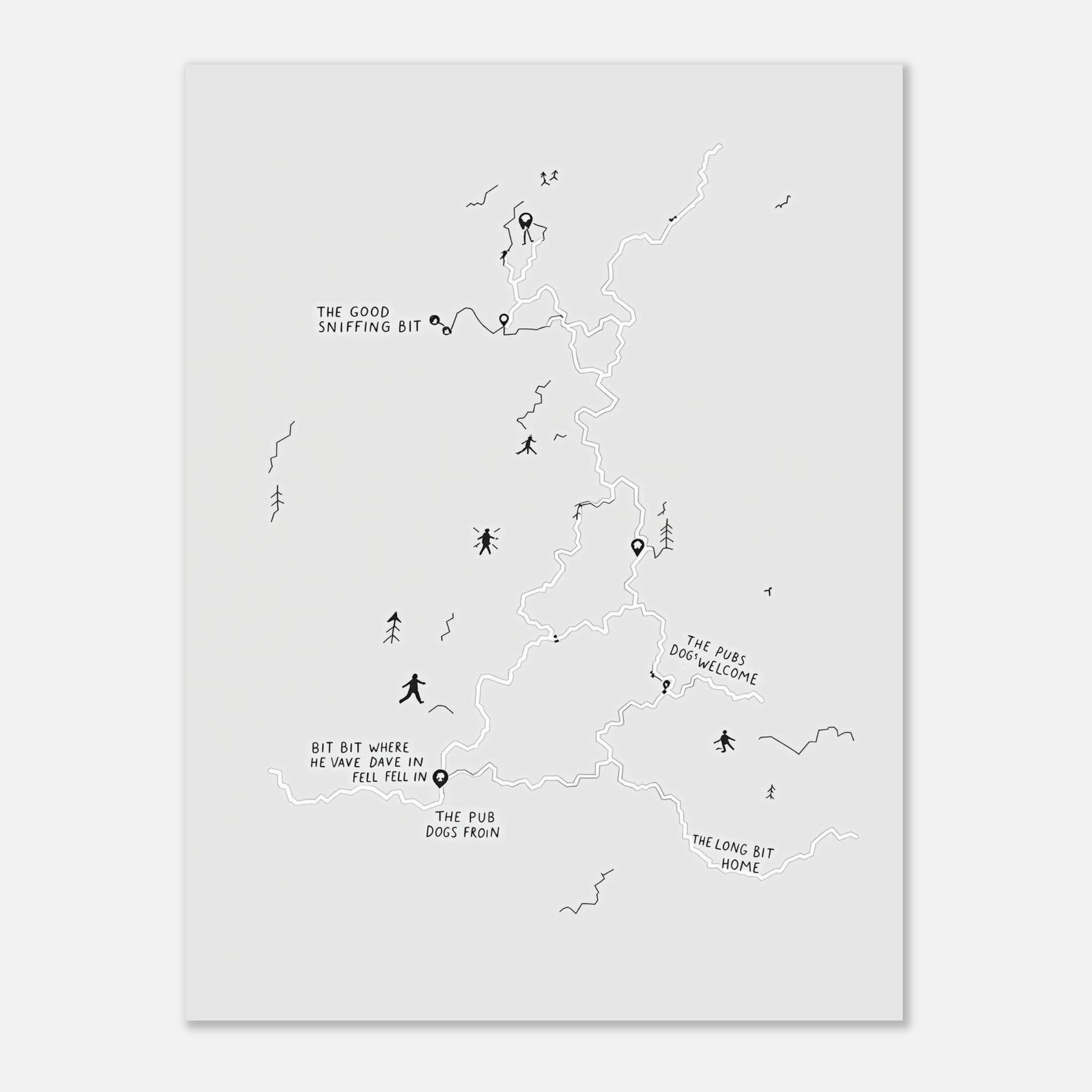 Dog Walk Rain Art Print Poster Wall Art UK — Art Print | Wild Thread Co