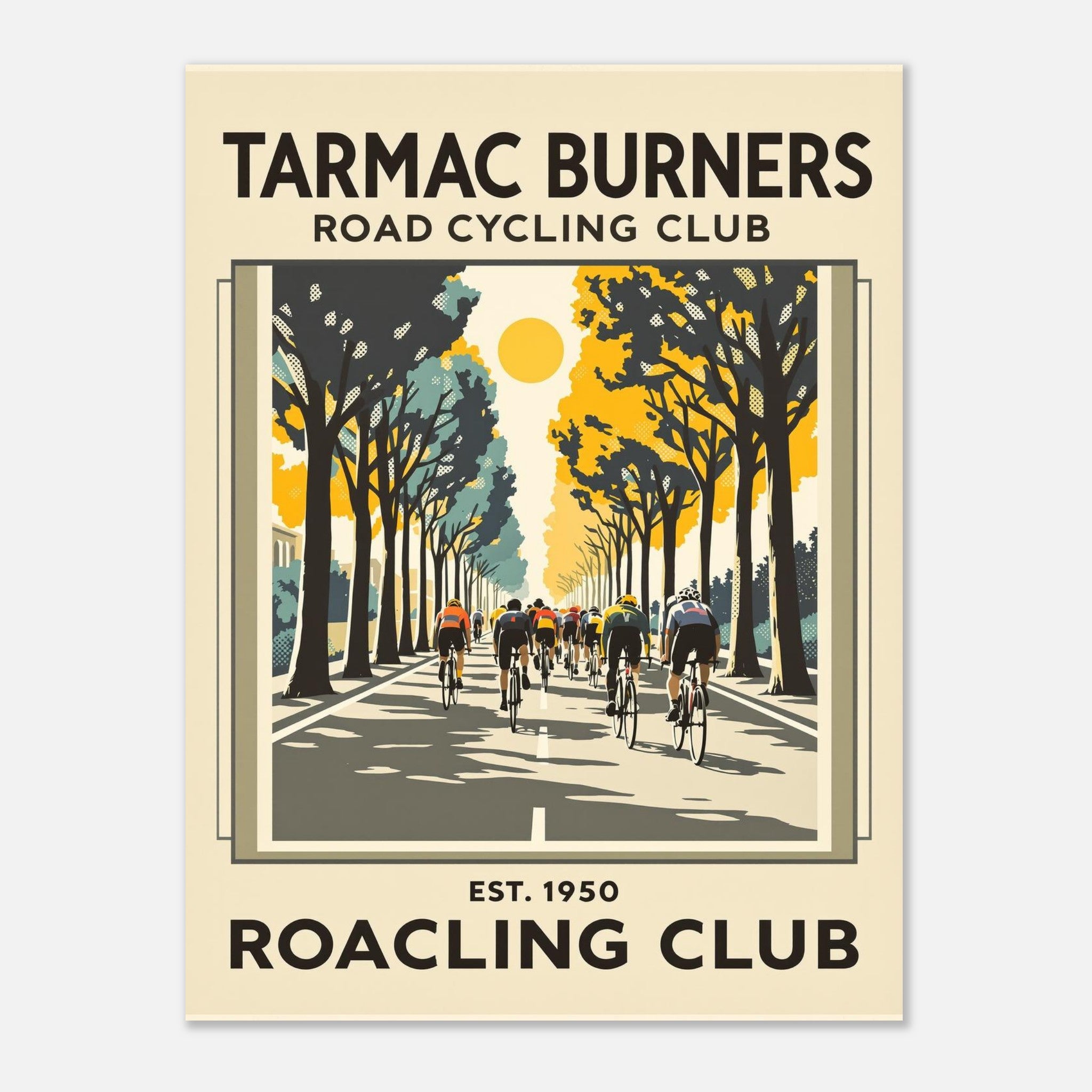 Tarmac Burners Vintage Travel Poster Art Print — detail view | Wild Thread Co