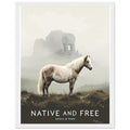 Dartmoor Wild Pony Mist Framed Print Wall Art Ready to Hang UK Framed Art Print — detail view | Wild Thread Co