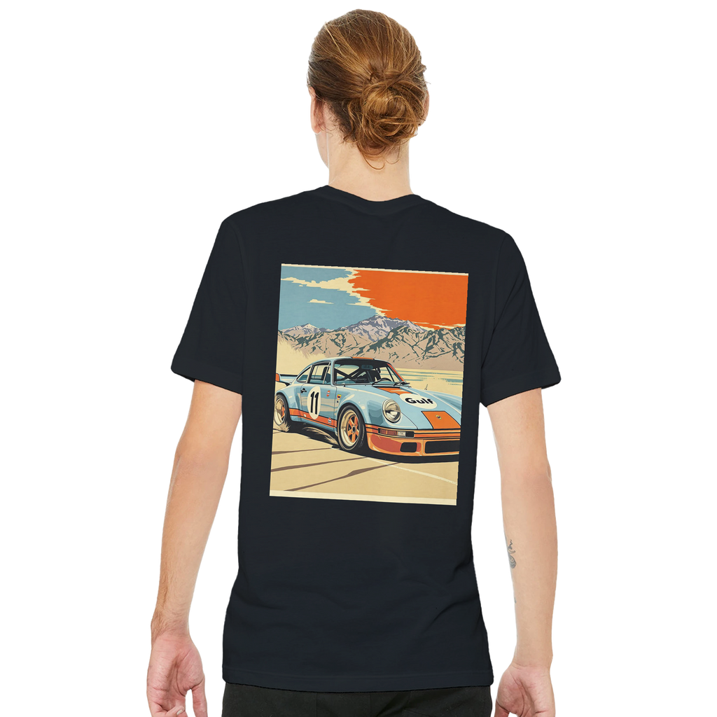 Porsche Gt3 Rs Gulf Desert T-Shirt — detail view | Wild Thread Co