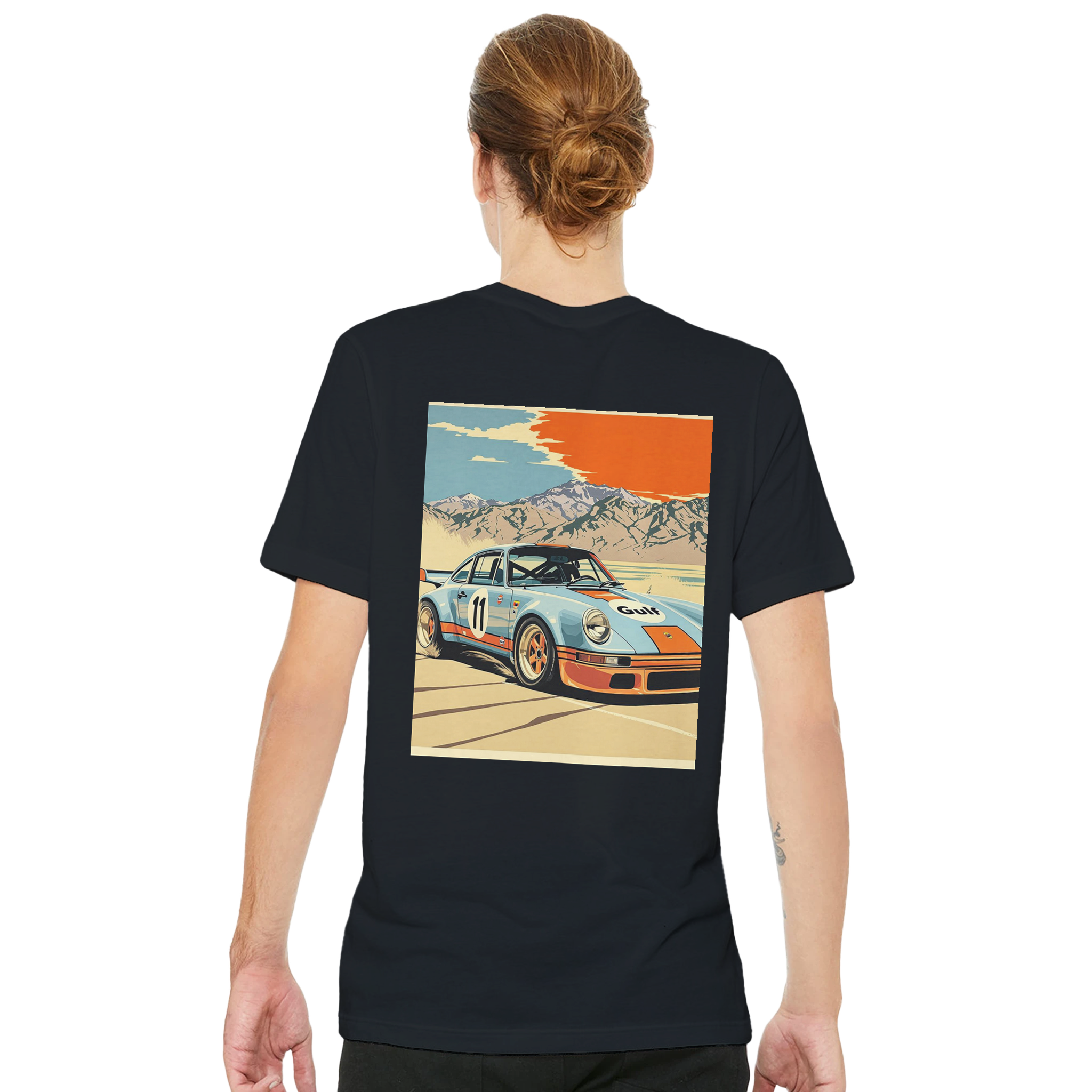 Porsche Gt3 Rs Gulf Desert T-Shirt — detail view | Wild Thread Co
