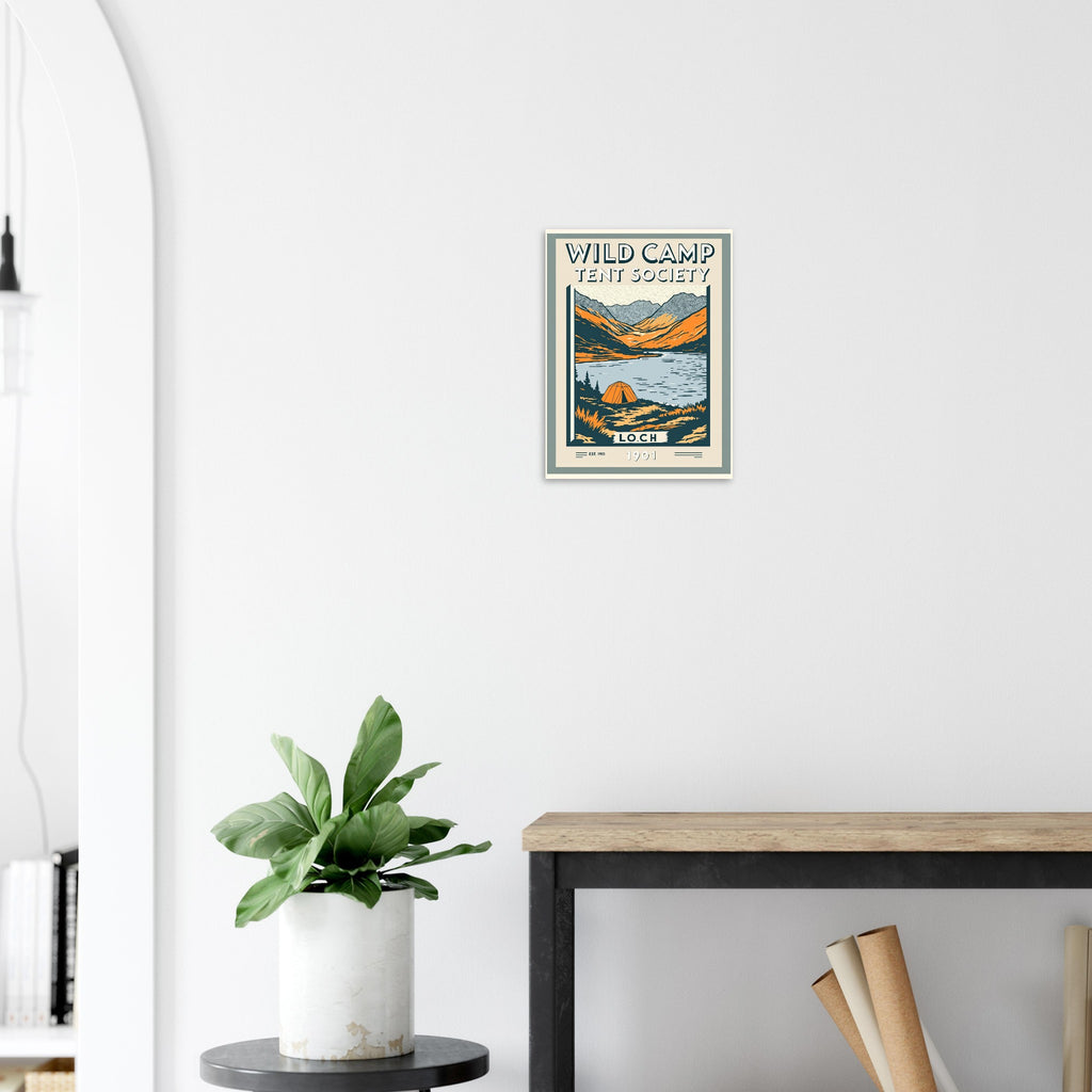 Wild Camp Vintage Travel Poster Art Print — detail view | Wild Thread Co