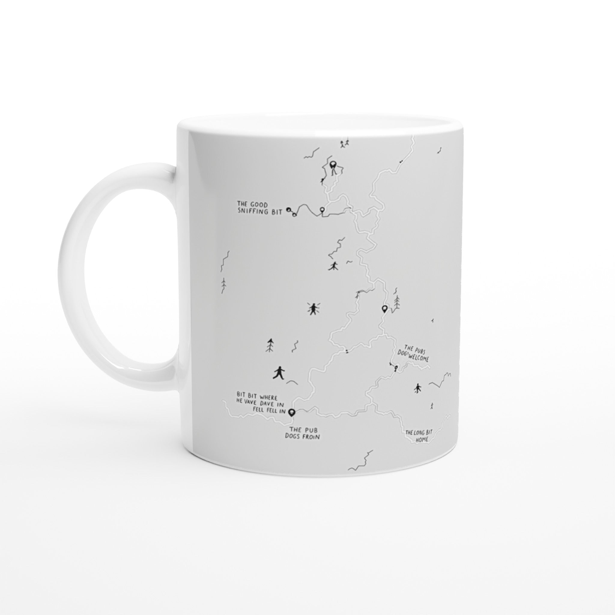 Dog Walker Os Map Spoof Mug Coffee Tea Ceramic 11oz — Mug | Wild Thread Co