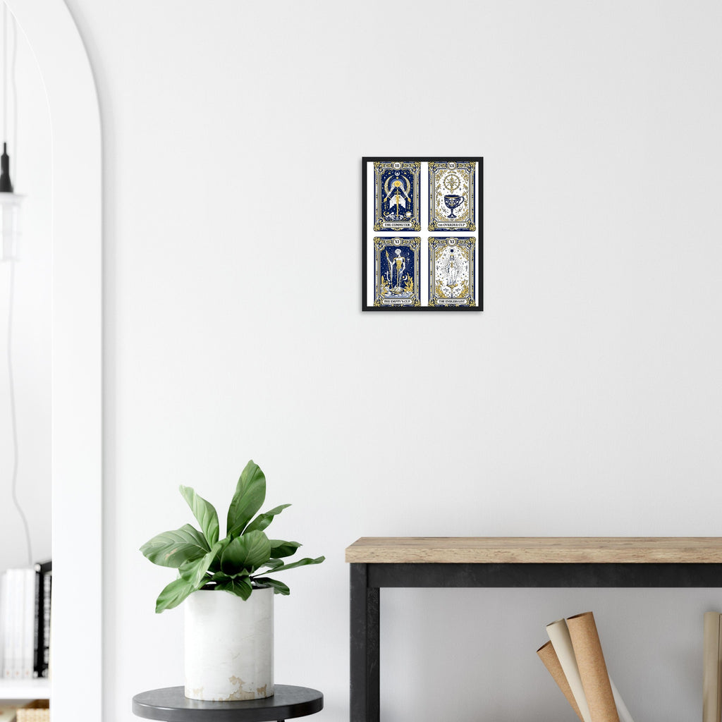 Modern Tarot Cards Framed Print Wall Art Ready to Hang UK Framed Art Print — detail view | Wild Thread Co