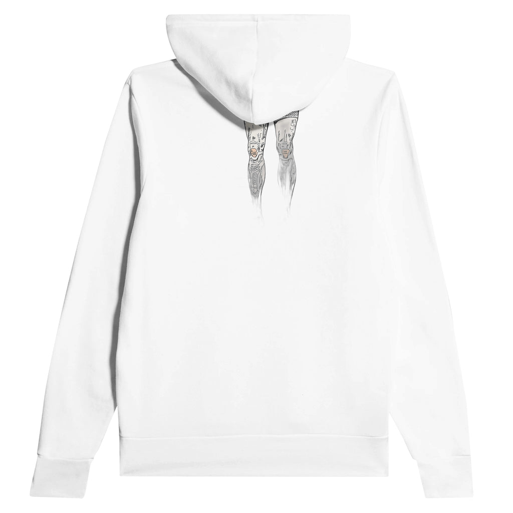 Fell Runner Body Horror Humour Hoodie — detail view | Wild Thread Co