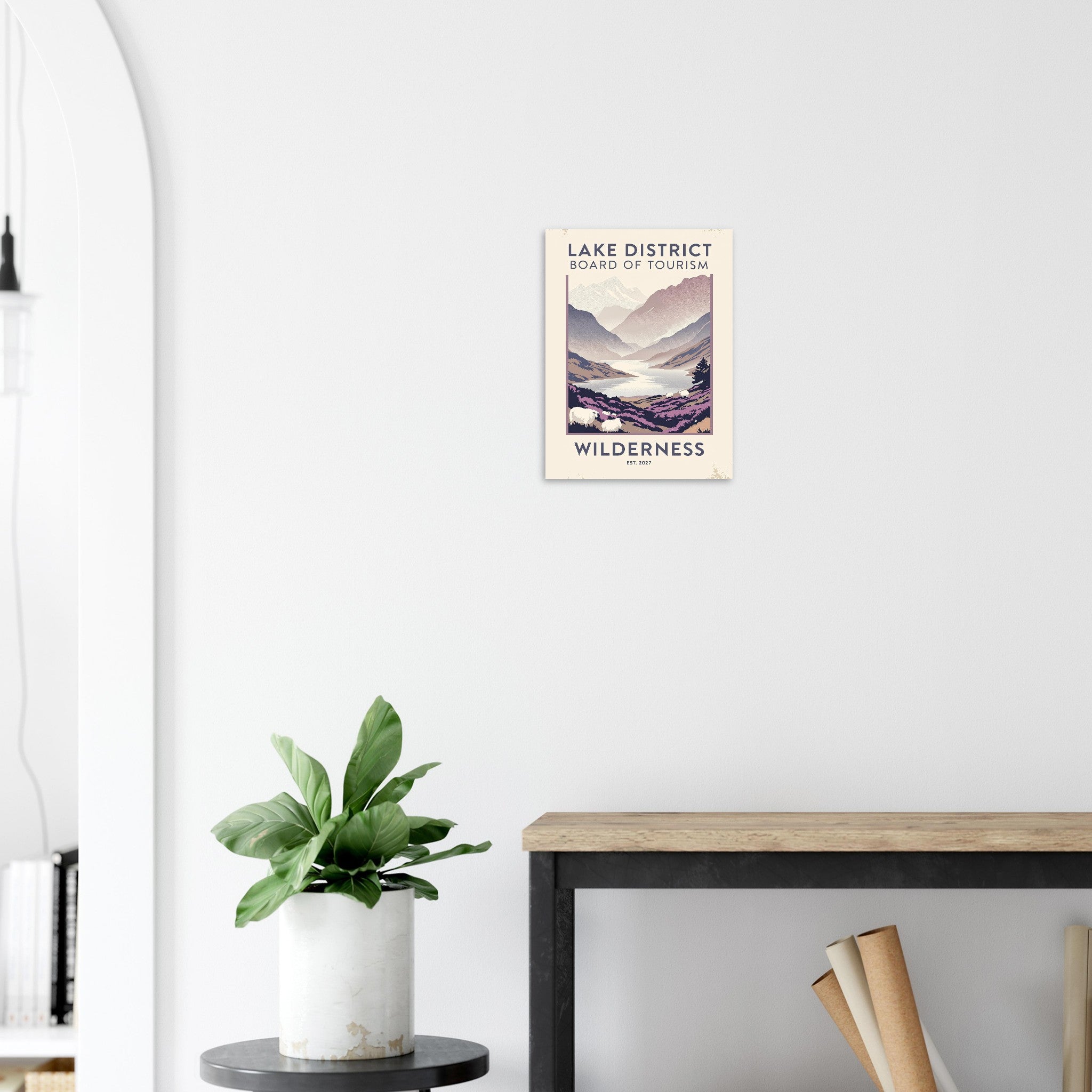 Lake District Vintage Travel Poster Art Print — detail view | Wild Thread Co