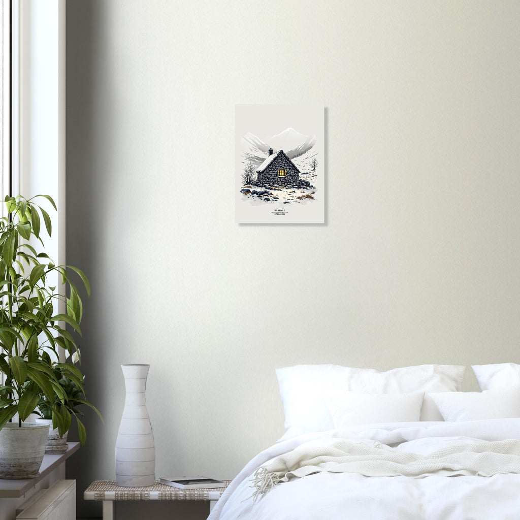 Mountain Bothy Art Wall Art UK Art Print Art Print — detail view | Wild Thread Co