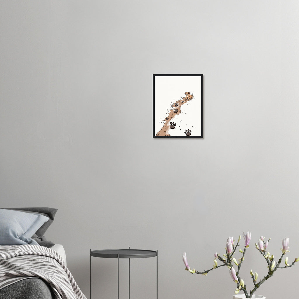 Puppy Paw Prints Framed Art Print — detail view | Wild Thread Co