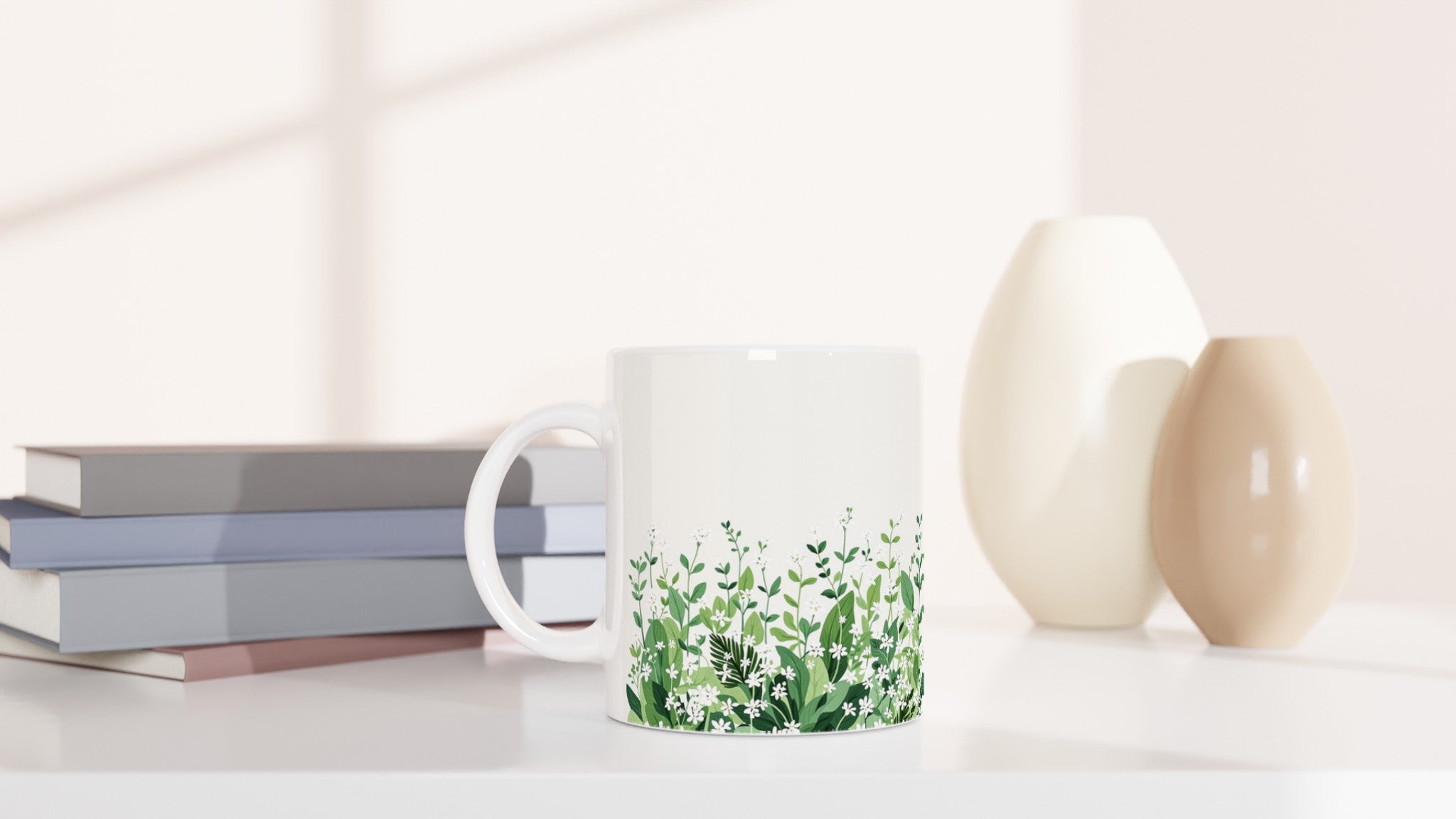 Wild Garlic Spring Woodland Mug — detail view | Wild Thread Co