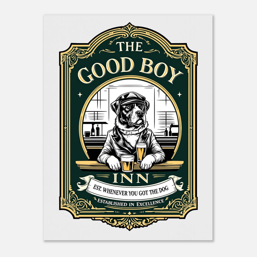 The Good Boy Inn Dog Dad Pub Funny Gift Uk T-Shirt Unisex Cotton Tee UK UK Gift T-Shirt — detail view | Wild Thread Co