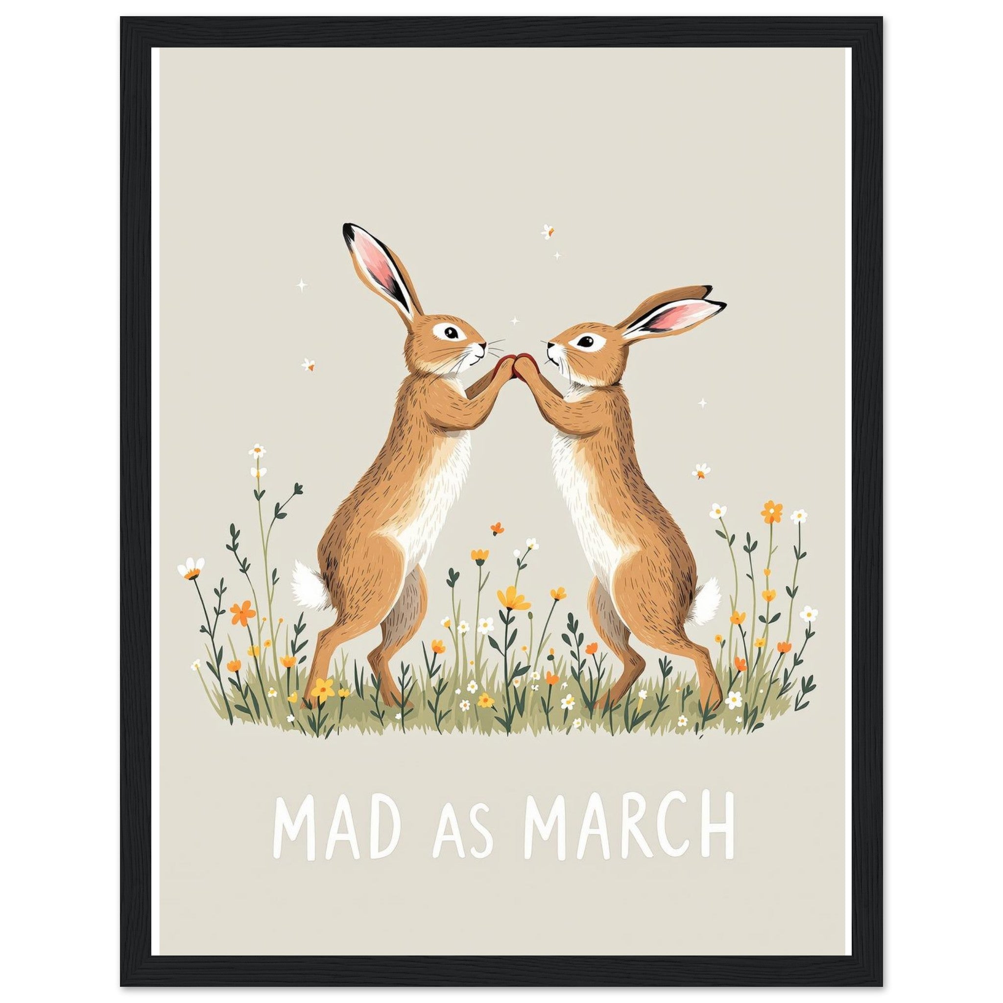 Hare Boxing Spring Framed Print — Framed Art Print | Wild Thread Co