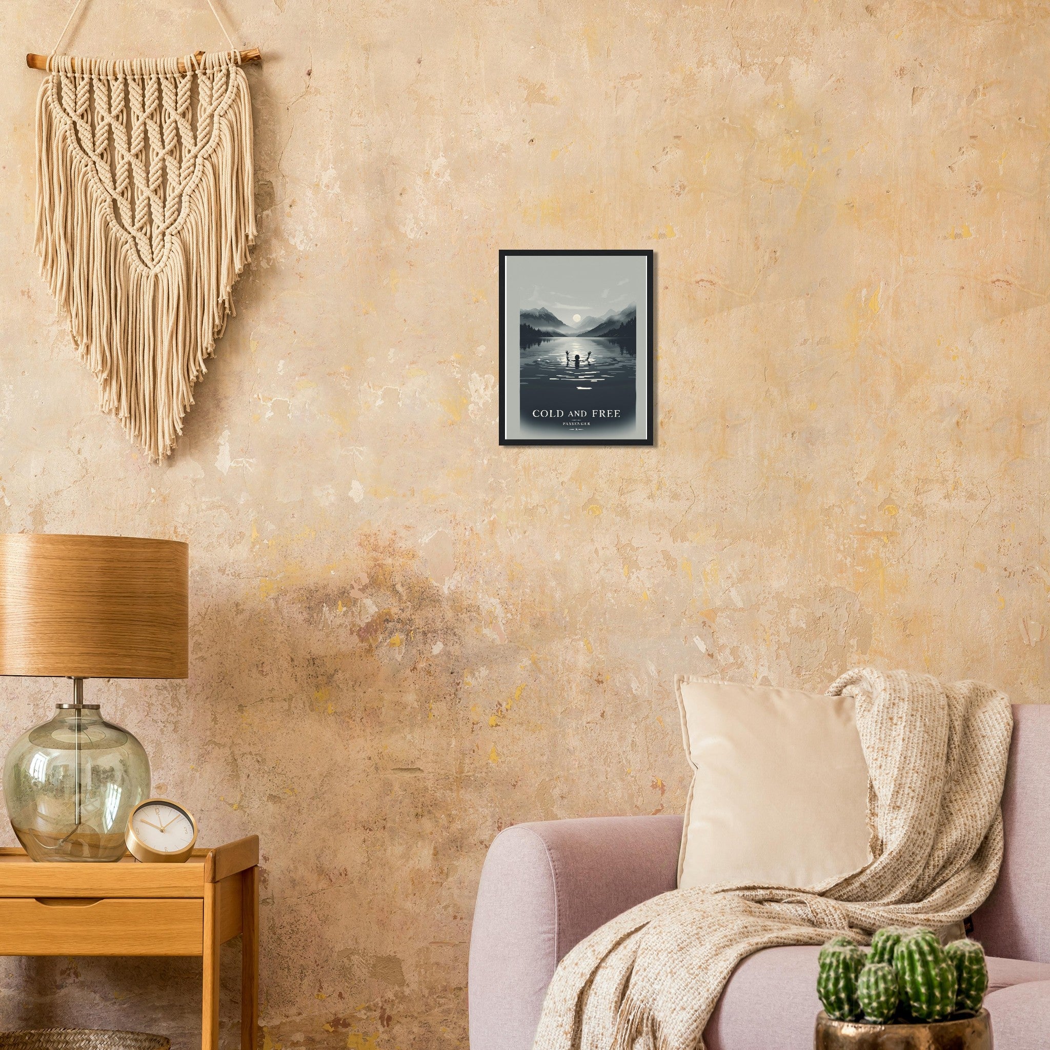 Wild Swimming Loch Framed Print Wall Art Ready to Hang UK Framed Art Print — detail view | Wild Thread Co