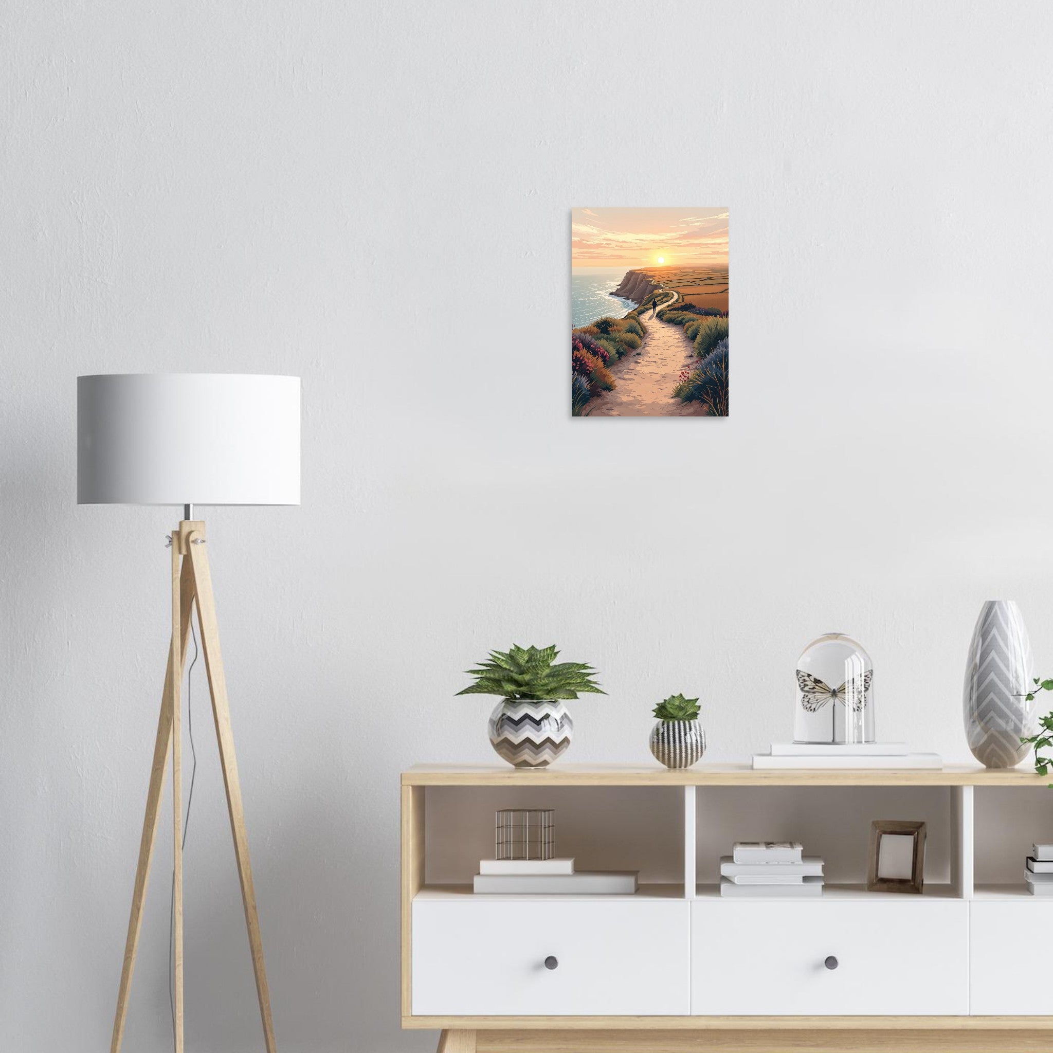 Coastal Path Dawn Walker Art Art Print Poster Wall Art UK — Art Print | Wild Thread Co