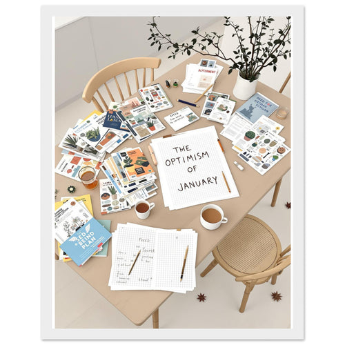 Allotment Winter Seed Catalogue Planning Framed Print — Print Material | Wild Thread Co