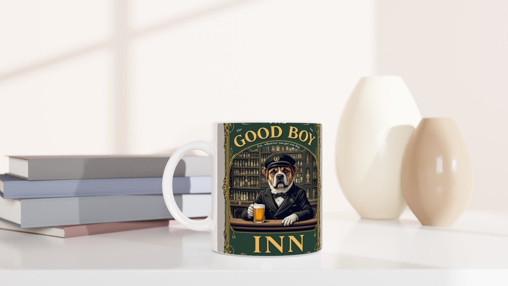 Pub Sign Good Boy Inn Mug — detail view | Wild Thread Co