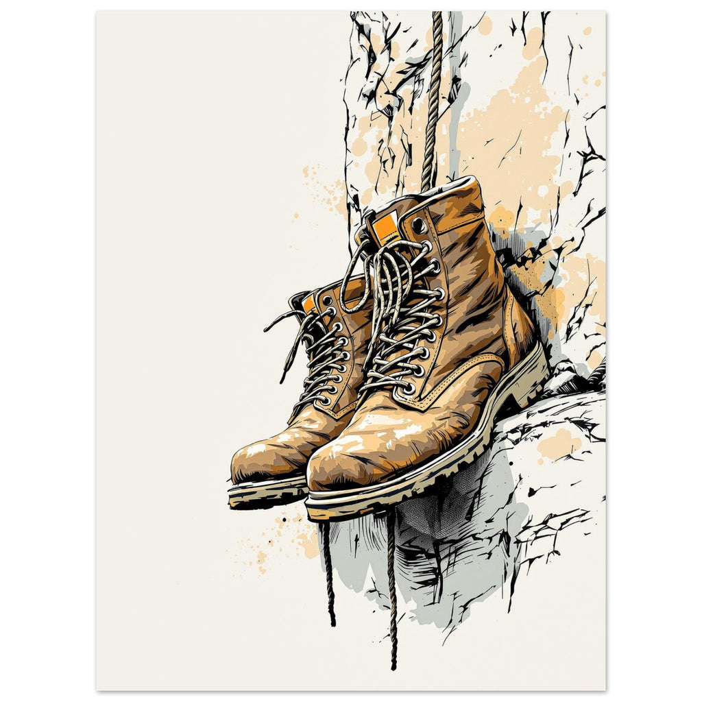 Climbing Boots Rock Climbing Gift A1 Art UK Art Print Poster Wall Art UK UK Gift — Art Print | Wild Thread Co
