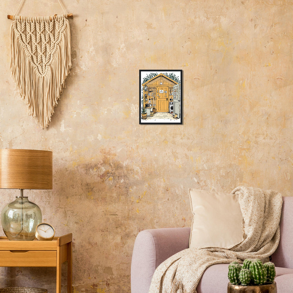 Allotment Shed Sanctuary Framed Print — Framed Art Print | Wild Thread Co