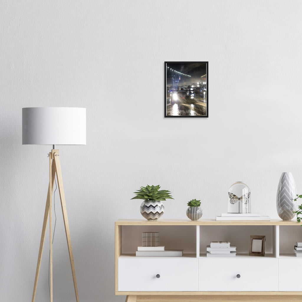 Le Mans Night Racing Framed Art Print — detail view | Wild Thread Co