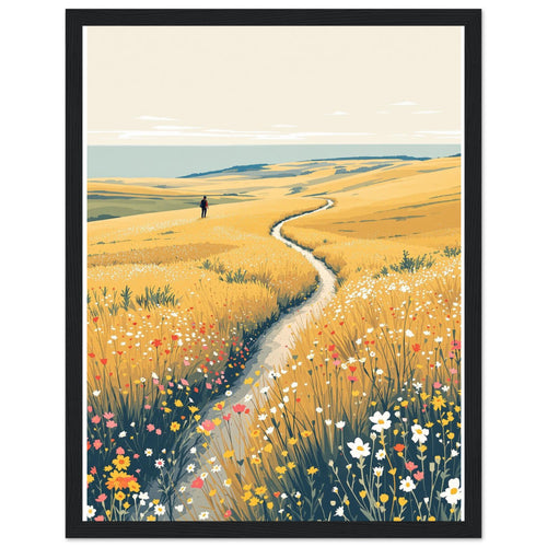 Chalk Downland South Downs Walker — Framed Art Print | Wild Thread Co UK