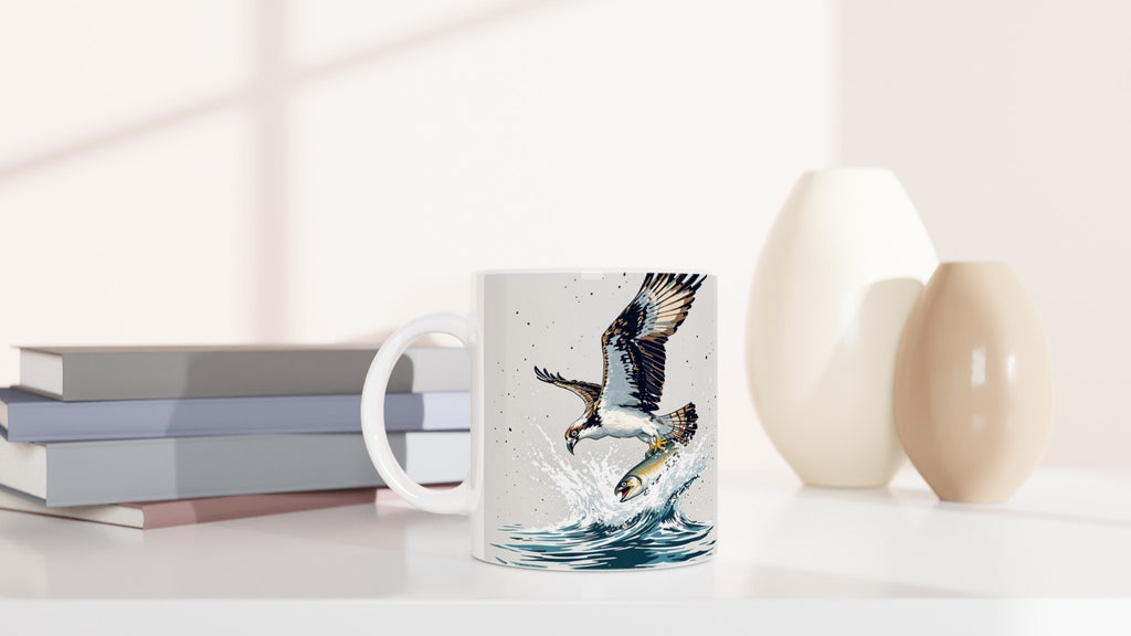 Osprey Diving Fishing River — Mug detail view | Wild Thread Co
