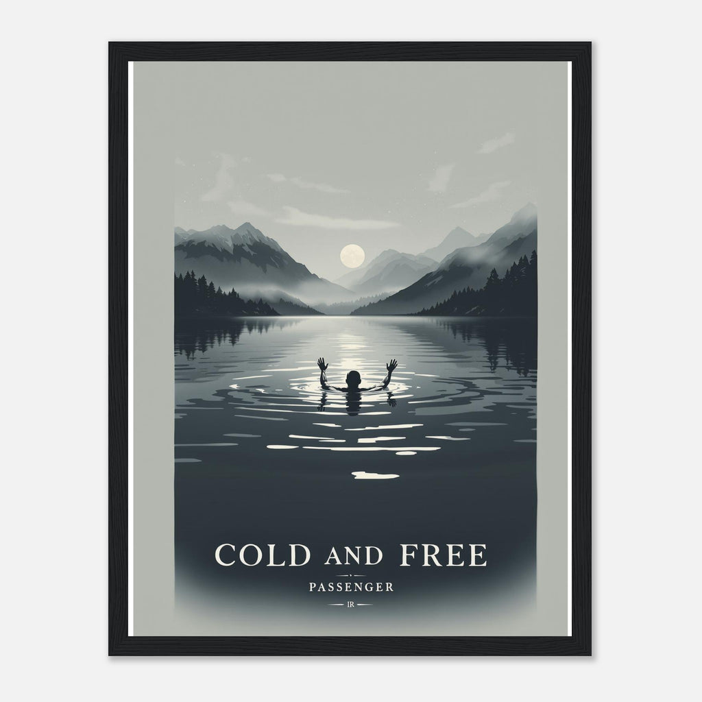Wild Swimming Loch Framed Print Wall Art Ready to Hang UK Framed Art Print — detail view | Wild Thread Co