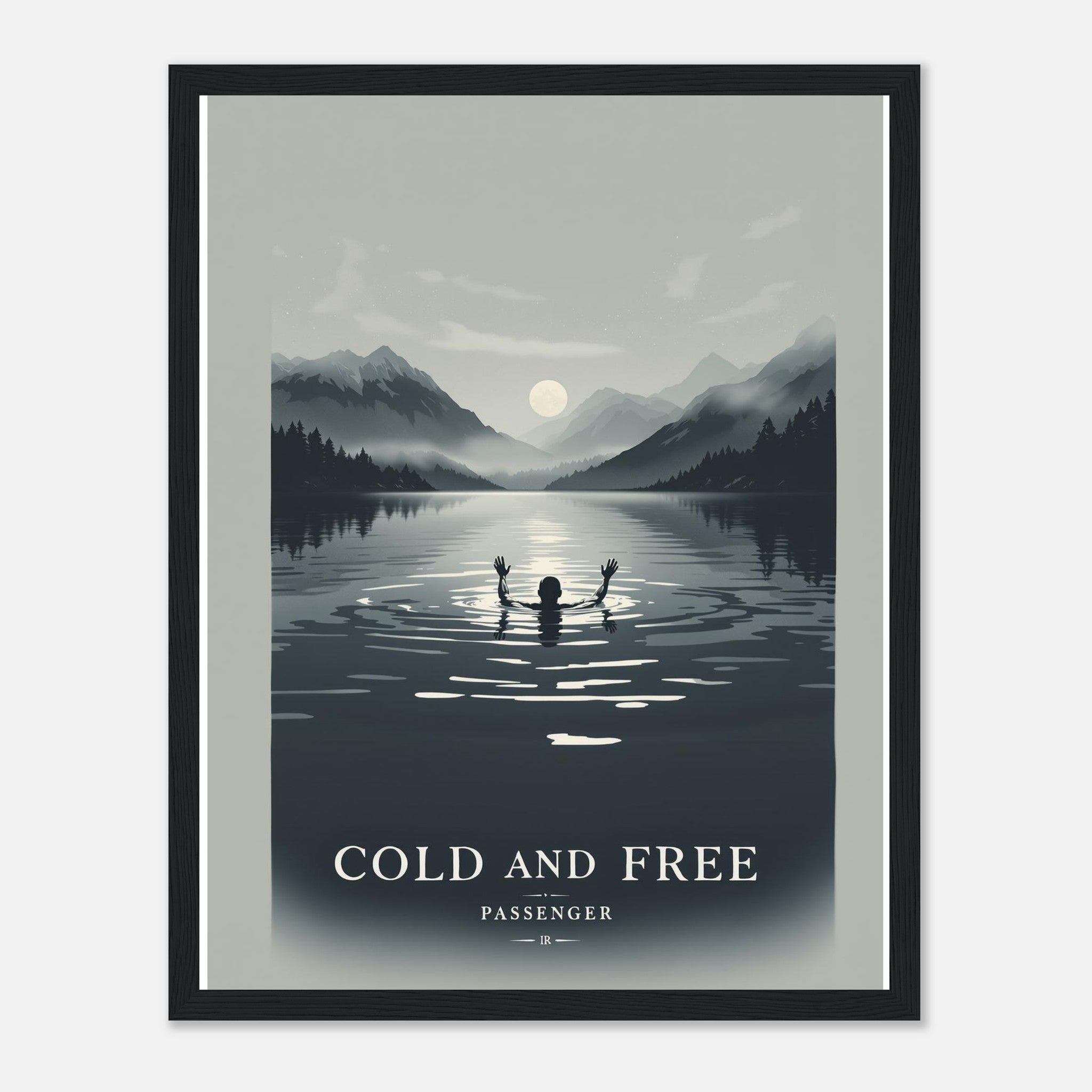 Wild Swimming Loch Framed Print Wall Art Ready to Hang UK Framed Art Print — detail view | Wild Thread Co
